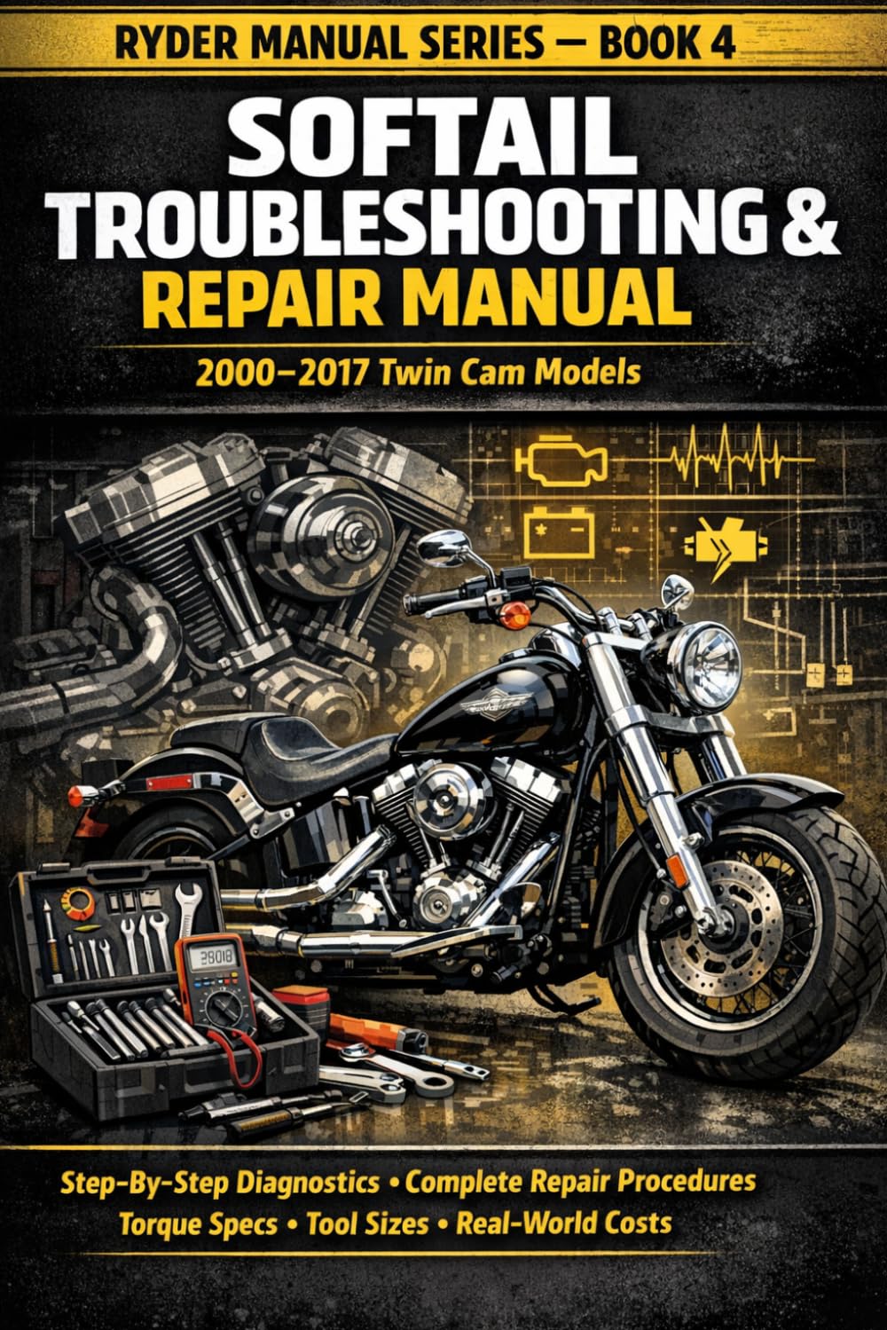 ler totalmente RYDER: Softail Troubleshooting & Repair Manual: Subtitle: Step-By-Step Diagnostics • Tools • Torque Specs • Real-World Fixes (RYDER Manual Series)