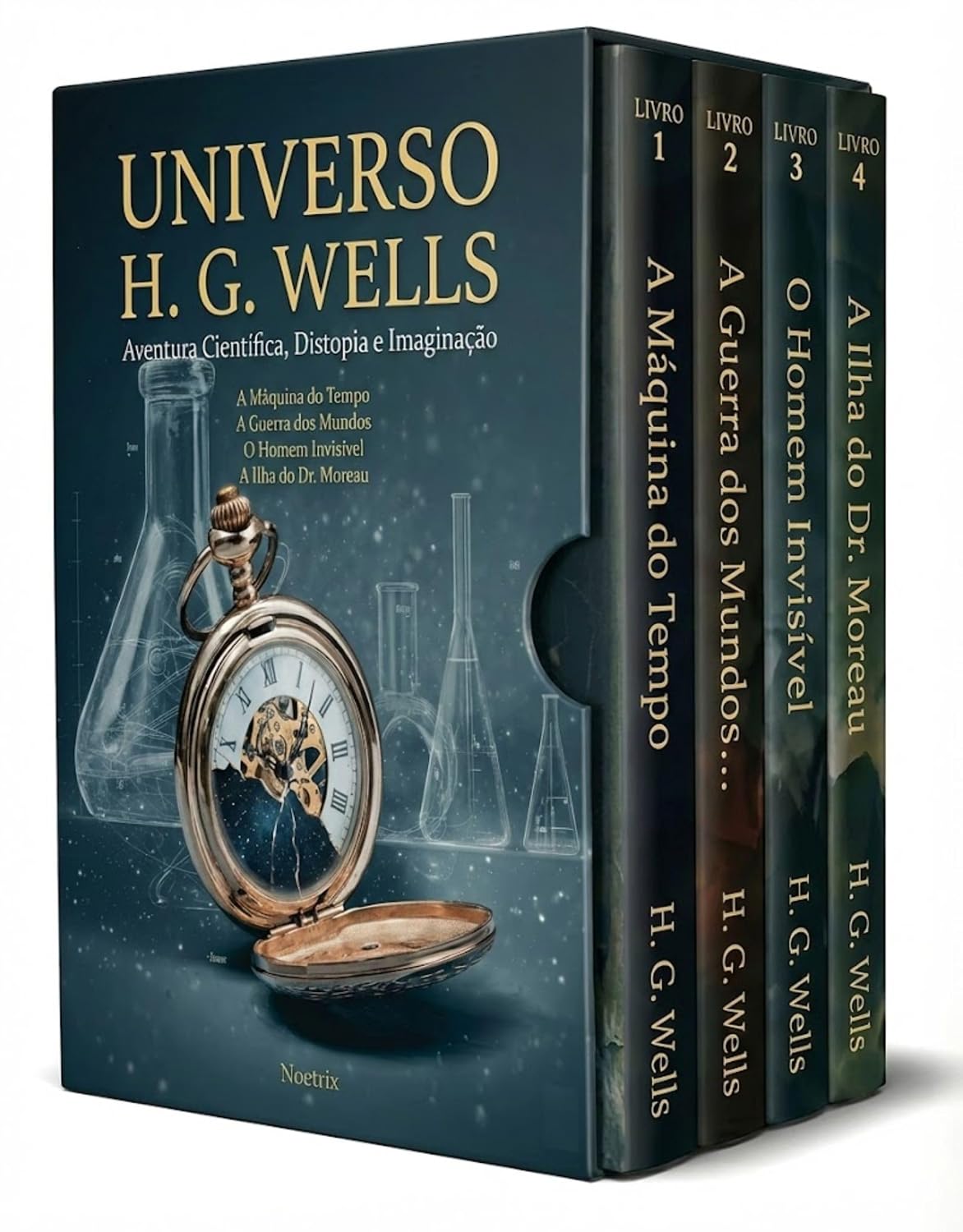 Universo H.G. Wells - 4 Livros - Guia de Leitura dos Clássicos do Sci-Fi: Tempo, Invasão e Experimentos Morais: Distopia, Utopia e Crítica Social: Como Ler Wells com Clareza - Clássicos do Autor baixar o livro de graça