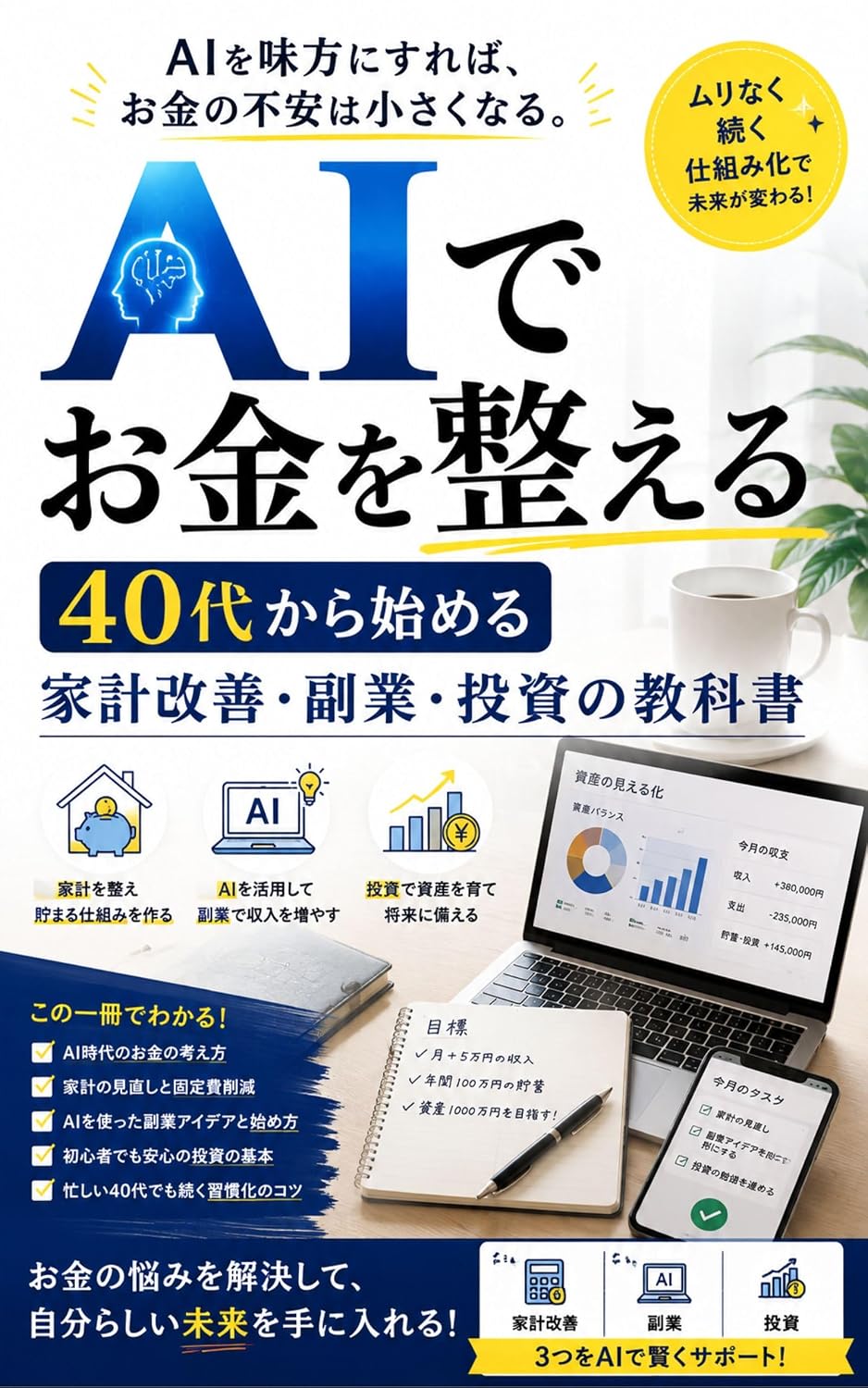 AI de Okane o Totonoeru: Yonjudai kara Hajimeru Kakei Kaizen Fukugyo Toshi no Kyokasho (Japanese Edition) baixar o livro de graça