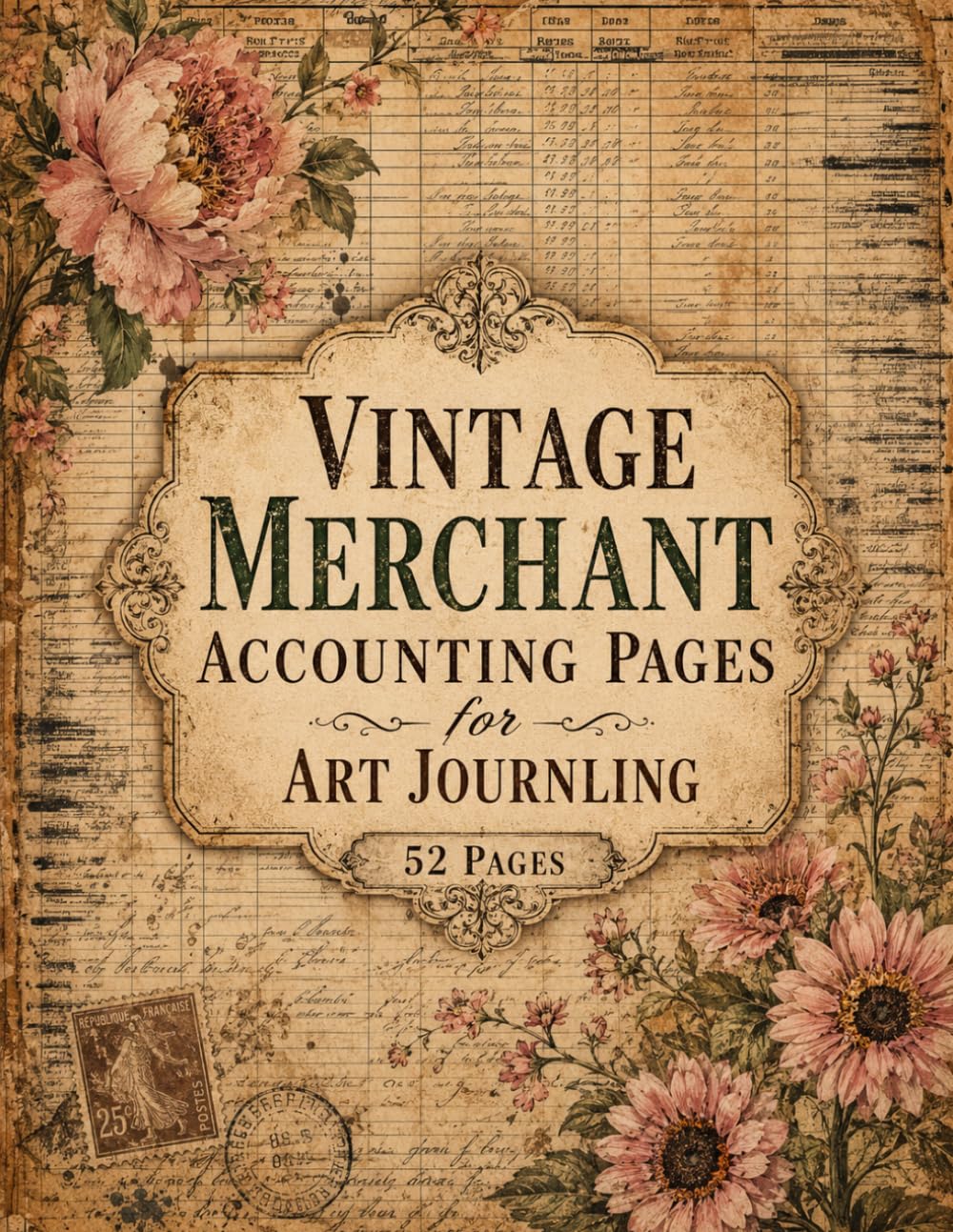 Vintage Merchant Accounting Pages for Art Journling: 52 Antique Ledger Pages Inspired by 1800s Balance Sheet for Writing, Scrapbooking & Paper Crafts baixar o livro de graça