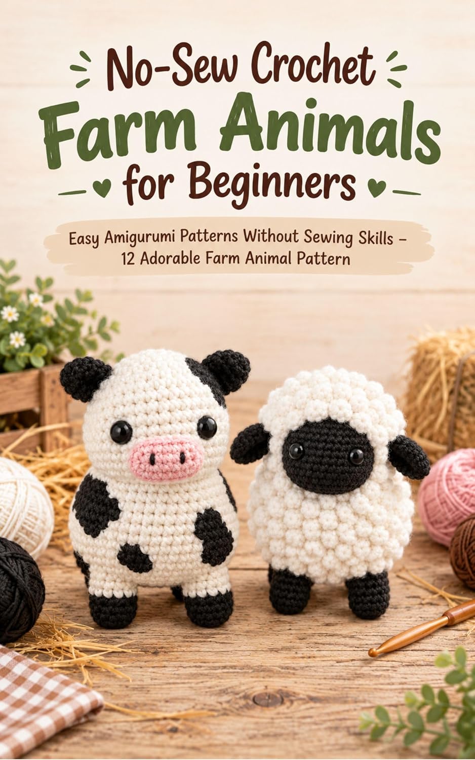 capítulo por capítulo baixar No-Sew Crochet Farm Animals for Beginners: Easy Amigurumi Patterns Without Sewing Skills – 12 Adorable Farm Animal Pattern (English Edition)