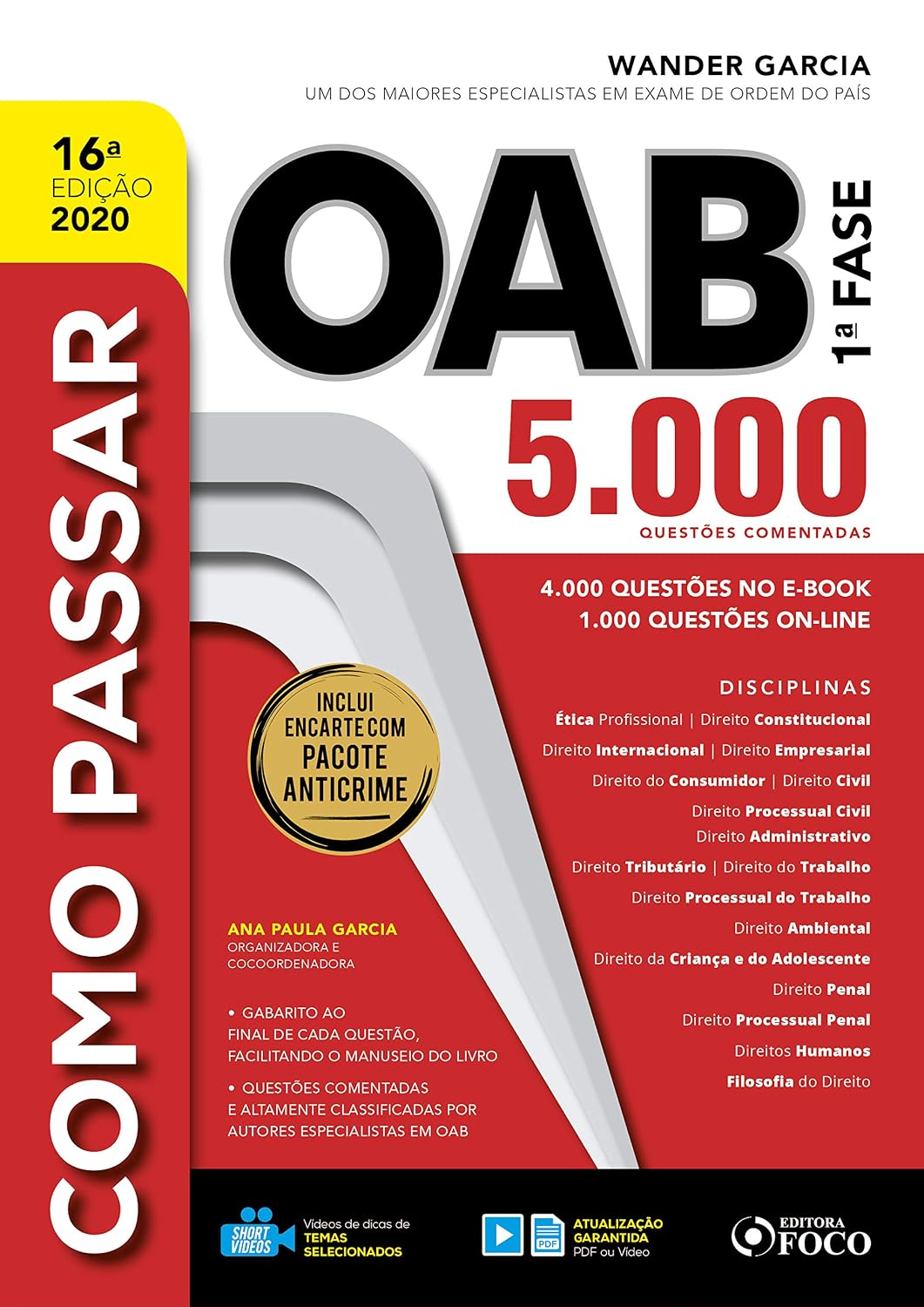 Como passar na OAB 1ª fase - 16. ed. - 2020.: 5.000 Questões comentadas - 2020 baixar o livro de graça