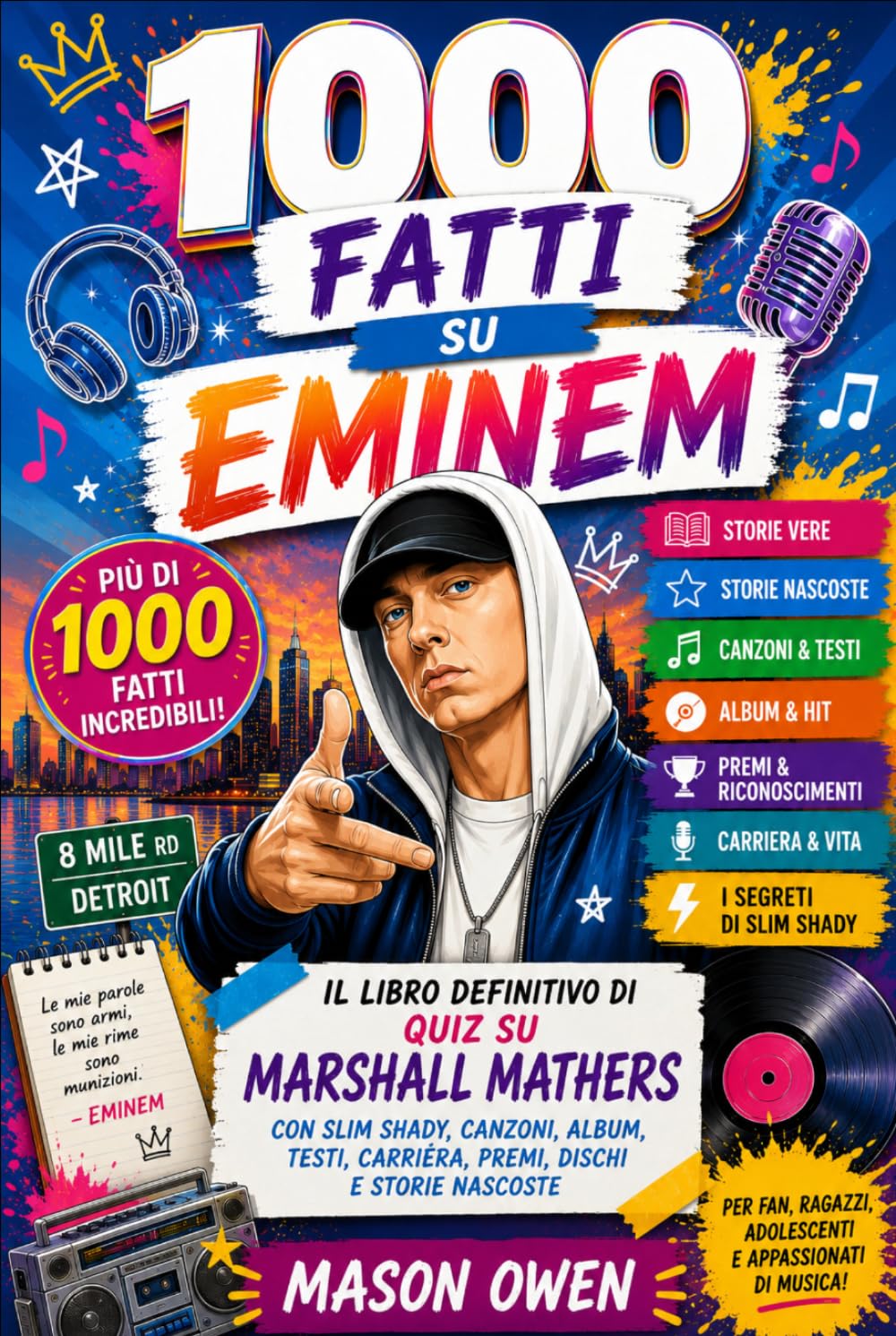 capítulo por capítulo baixar 1000 fatti su Eminem: Il libro definitivo di quiz su Marshall Mathers con Slim Shady, canzoni, album, testi, carriera, premi, dischi e storie nascoste (Italian Edition)