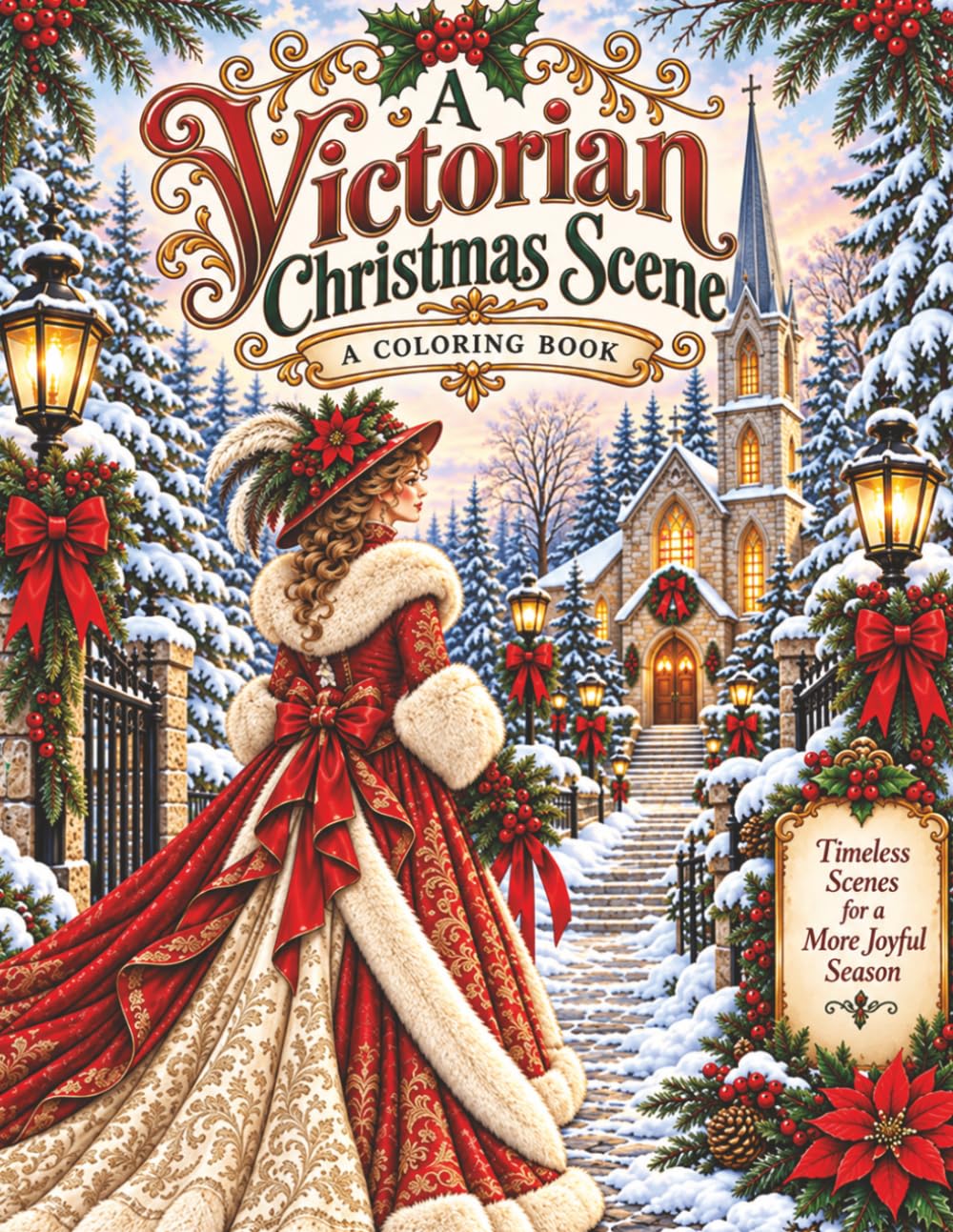 A Victorian Christmas Scene: An Elegant Coloring Book of Unique Victorian Dresses, Winter Fashions & Timeless Christmas Scenes baixar o livro de graça