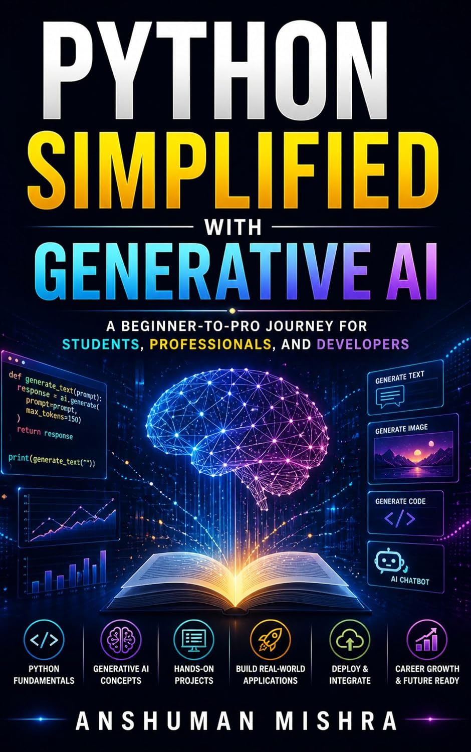 Python Simplified with generative ai: A beginner to pro journey for students professionals and developers (Mastering AI new Book 4) (English Edition)