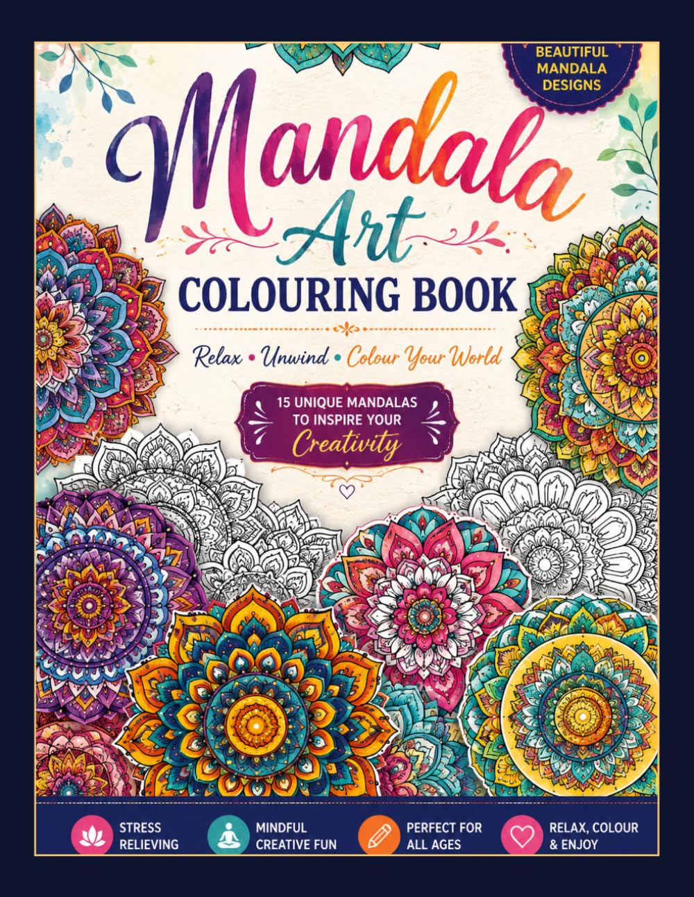 Beautiful Mandala Designs for Kids and Adults: Stress Relief and Relaxation baixar o livro de graça