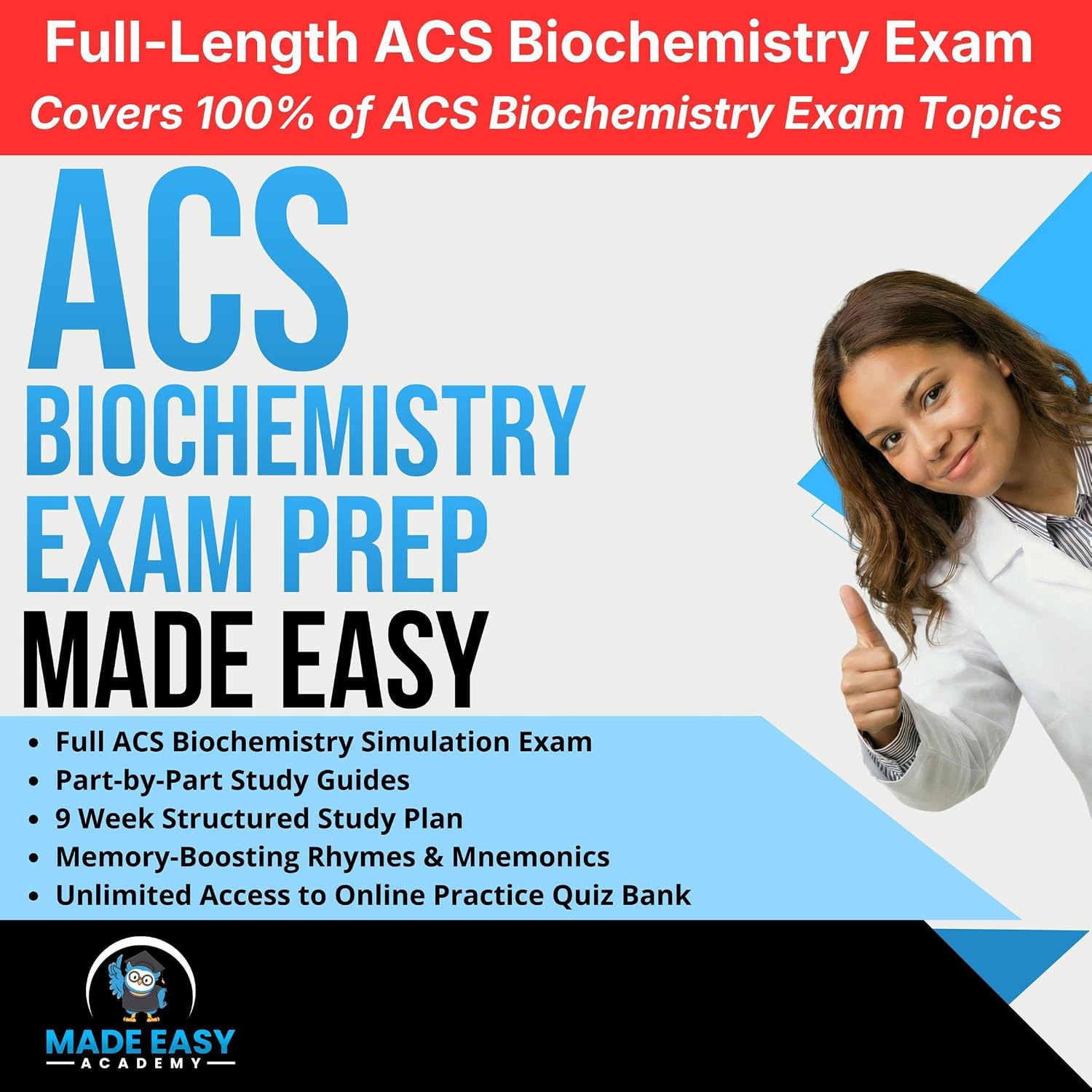capítulo por capítulo baixar ACS Biochemistry Exam Prep: Biochem Review, Study Guide and Workbook with a 9 Week Study Plan, Online Quiz Bank & a Full Length Practice Test (Made Easy Academy Series)