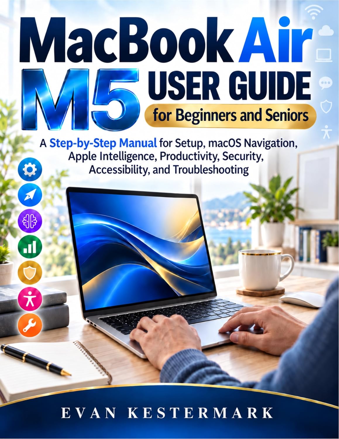 ler totalmente MACBOOK AIR M5 USER GUIDE FOR BEGINNERS AND SENIORS: A Step-by-Step Manual for Setup, macOS Navigation, Apple Intelligence, Productivity, Security, Accessibility,... (DeviceEase User Guides 6) (English Edition)
