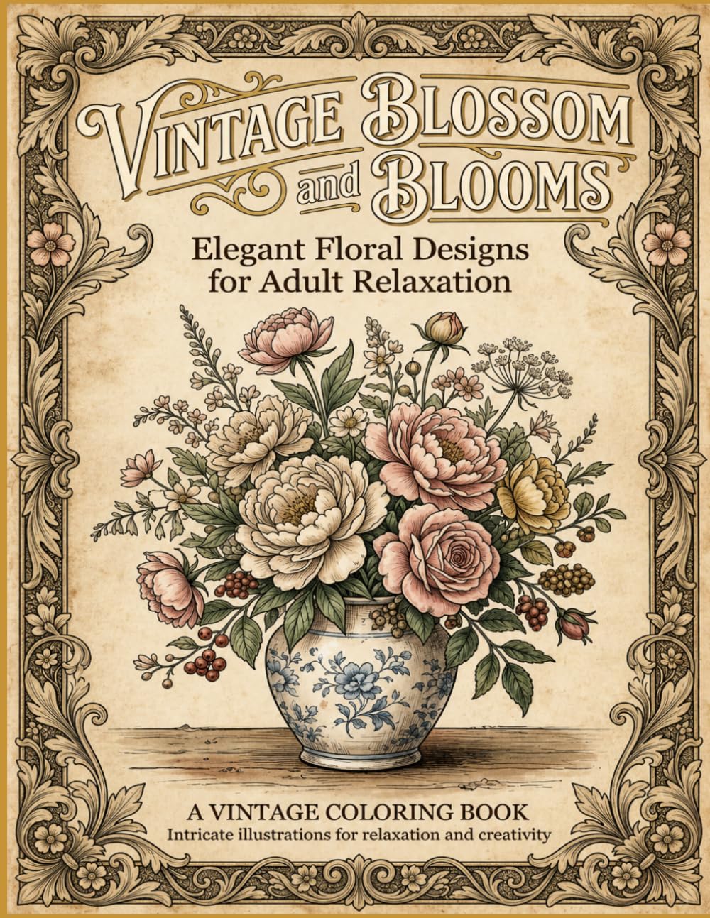 Vintage Blossom and Blooms Coloring Book: Elegant Victorian Floral Illustrations and Springtime Blossoms for Adult Relaxation and Stress Relief baixar livro de graça