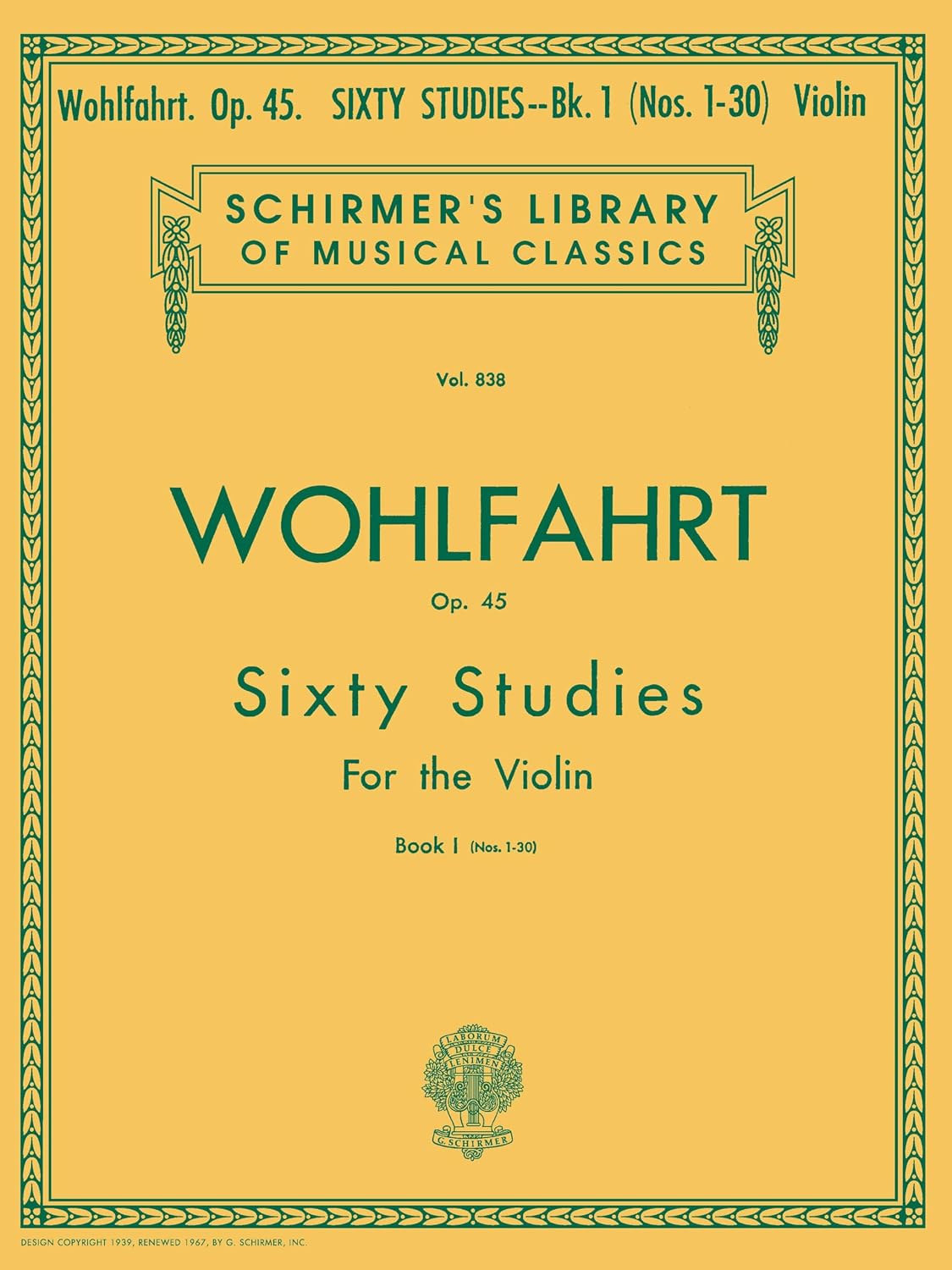 ler totalmente Wohlfahrt - 60 Studies, Op. 45 - Book 1: Schirmer Library of Classics Volume 838 Violin Method
