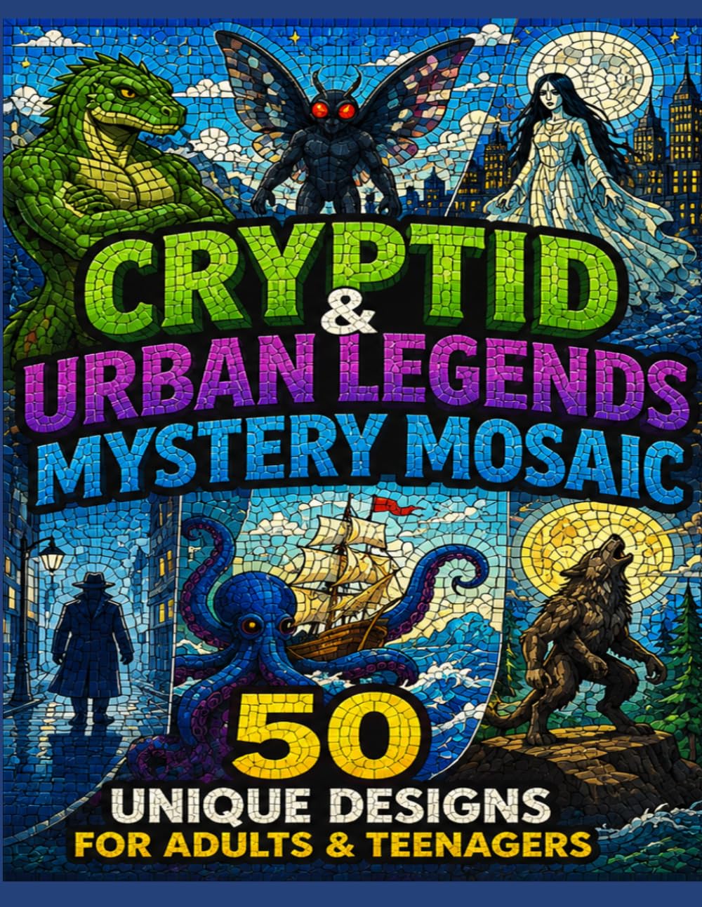 Cryptid & Urban Legends Mystery Mosaic: 50 UNIQUE DESIGNS FOR ADULTS & TEENAGERS baixar livro de graça