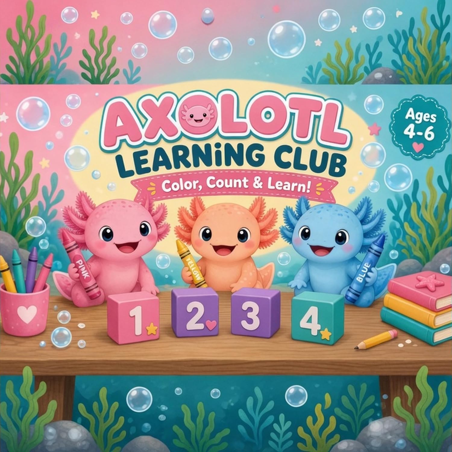capítulo por capítulo baixar Axolotl Learning Club: Color, Count & Learn! (Axolotl Learning Club (Book 1)) (English Edition)