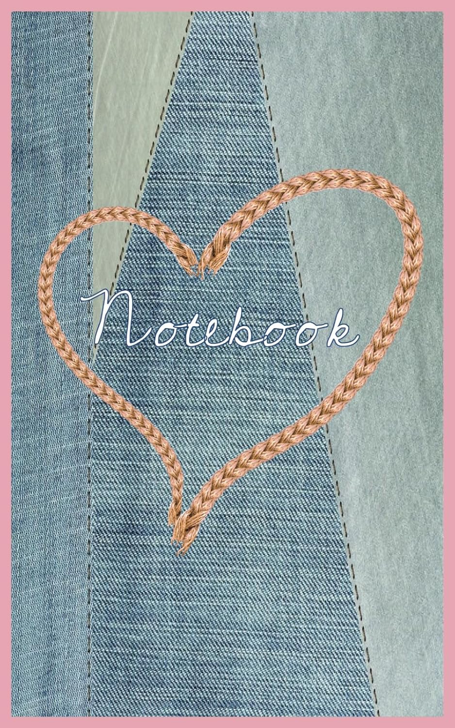 capítulo por capítulo baixar Retro Denim Rope Heart Journal Notebook - 5 x 8 Inches - 100 Pages - Pink and Blue
