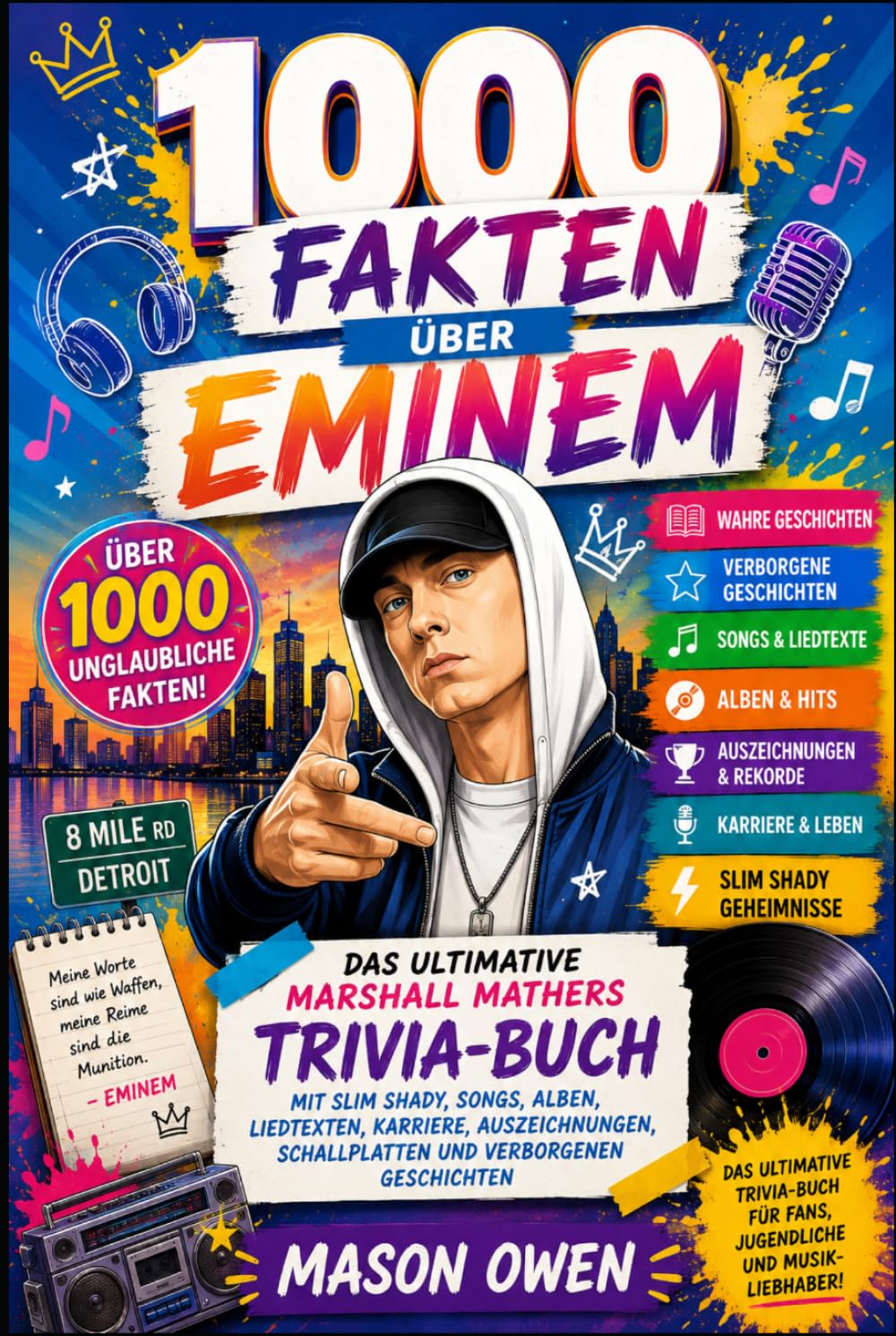 1000 Fakten über Eminem: Das ultimative Marshall Mathers Trivia-Buch mit Slim Shady, Songs, Alben, Liedtexten, Karriere, Auszeichnungen, Schallplatten und verborgenen Geschichten (German Edition) baixar o livro de graça