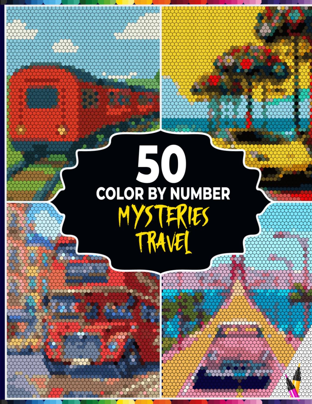 50 Color by Number Travel Mysteries: Explore 50 World Destinations Through Rectangles, Hexagons and Dots Grid Puzzles With a 20-Color Palette baixar livro de graça