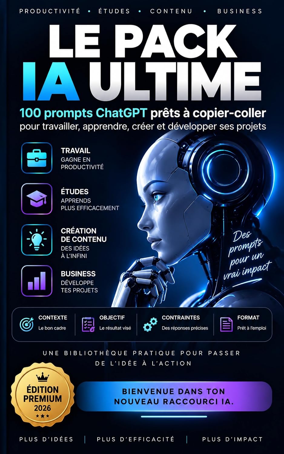 capítulo por capítulo baixar Le Pack IA Ultime: 100 prompts ChatGPT prêts à copier-coller pour travailler, apprendre, créer et développer ses projets (French Edition)