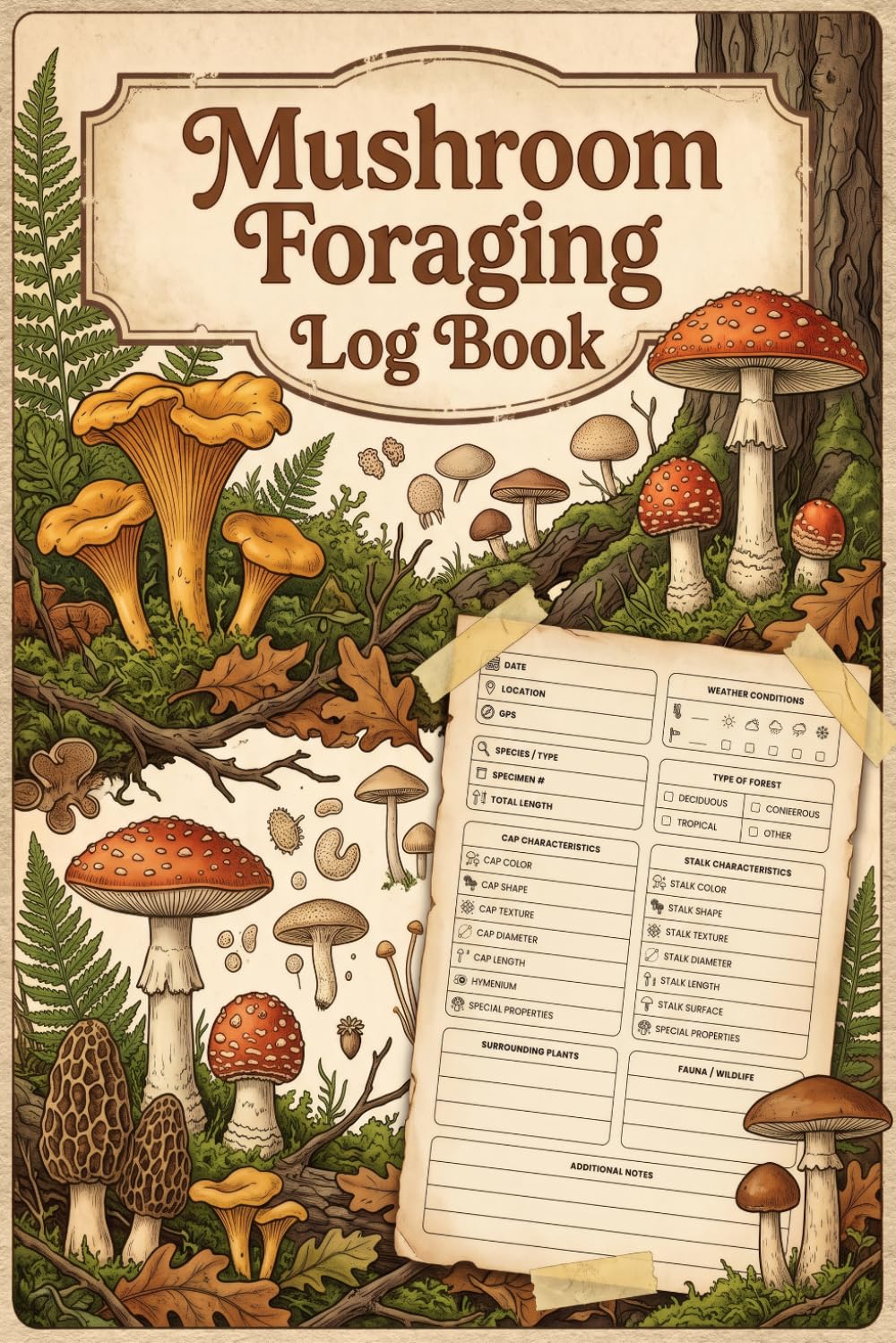 Mushroom Foraging Log Book: Field Journal for Recording Fungi Identification, Cap and Stalk Characteristics, Forest Habitat, and Specimen Notes baixar o livro de graça