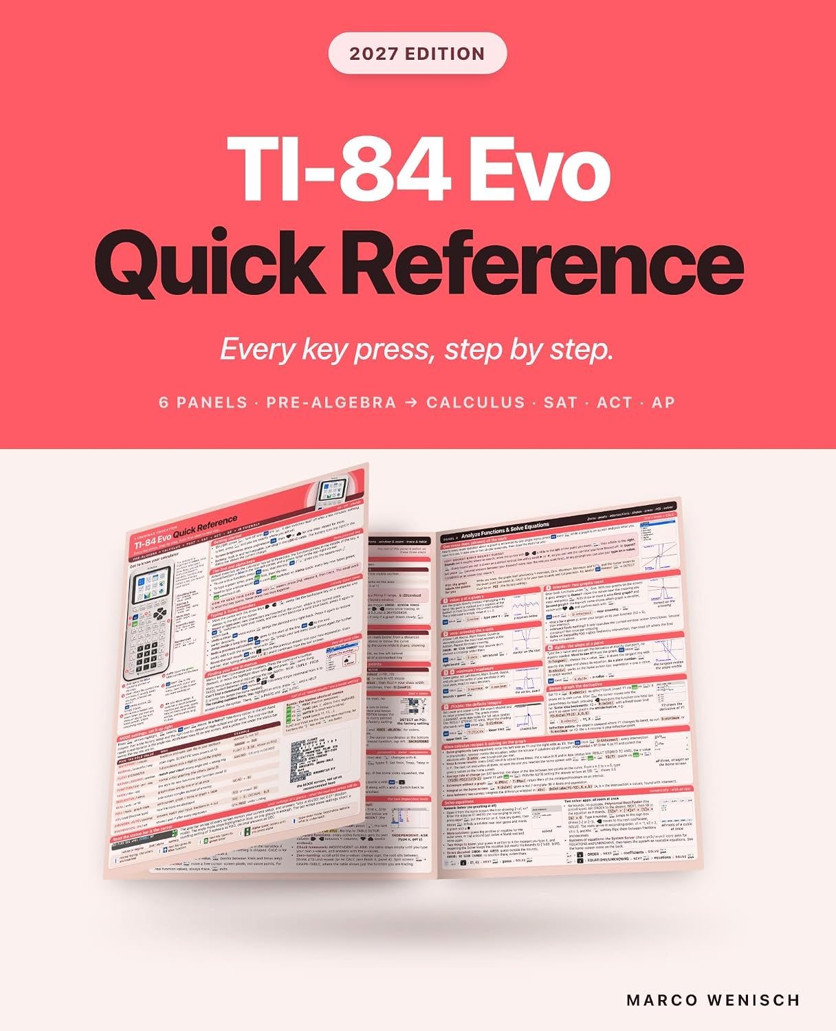 ler totalmente TI-84 Evo Quick Reference Guide: Every Key Press Step by Step, from First Start to Test Day | Pre-Algebra to Calculus, PSAT, SAT, ACT, AP, IB | Graphing Calculator Study Guide (English Edition)
