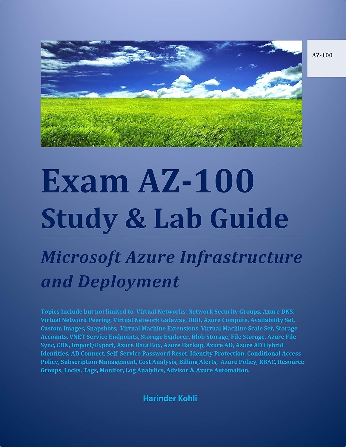 Exam AZ-100 Study & Lab Guide: Microsoft Azure Infrastructure and Deployment (English Edition) baixar livro de graça