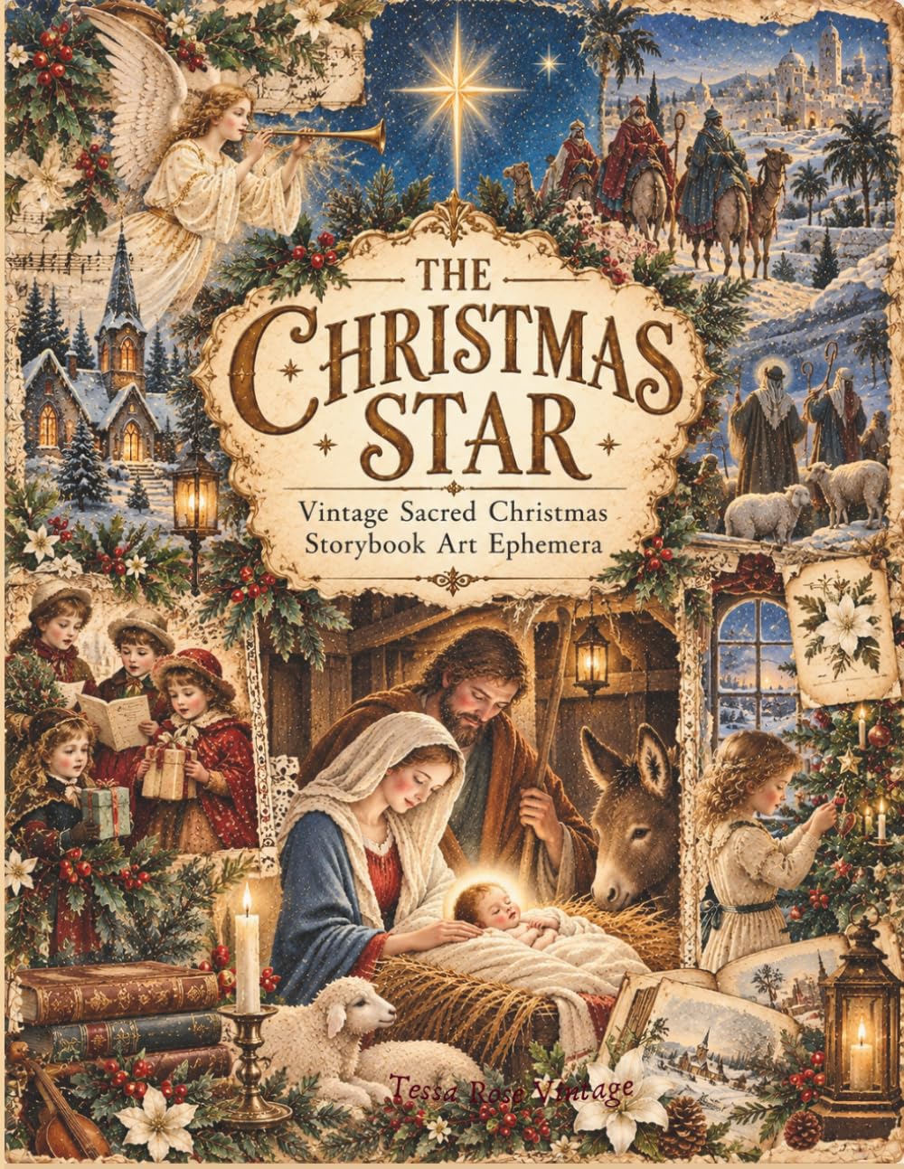 The Christmas Star Vintage Sacred Christmas Storybook Art Ephemera: Fussy Cuts & Storybook Illustrations of the Nativity, Angels, Bethlehem, Shepherds & Wise Men for Prayer Journals, Bible Journaling baixar o livro de graça