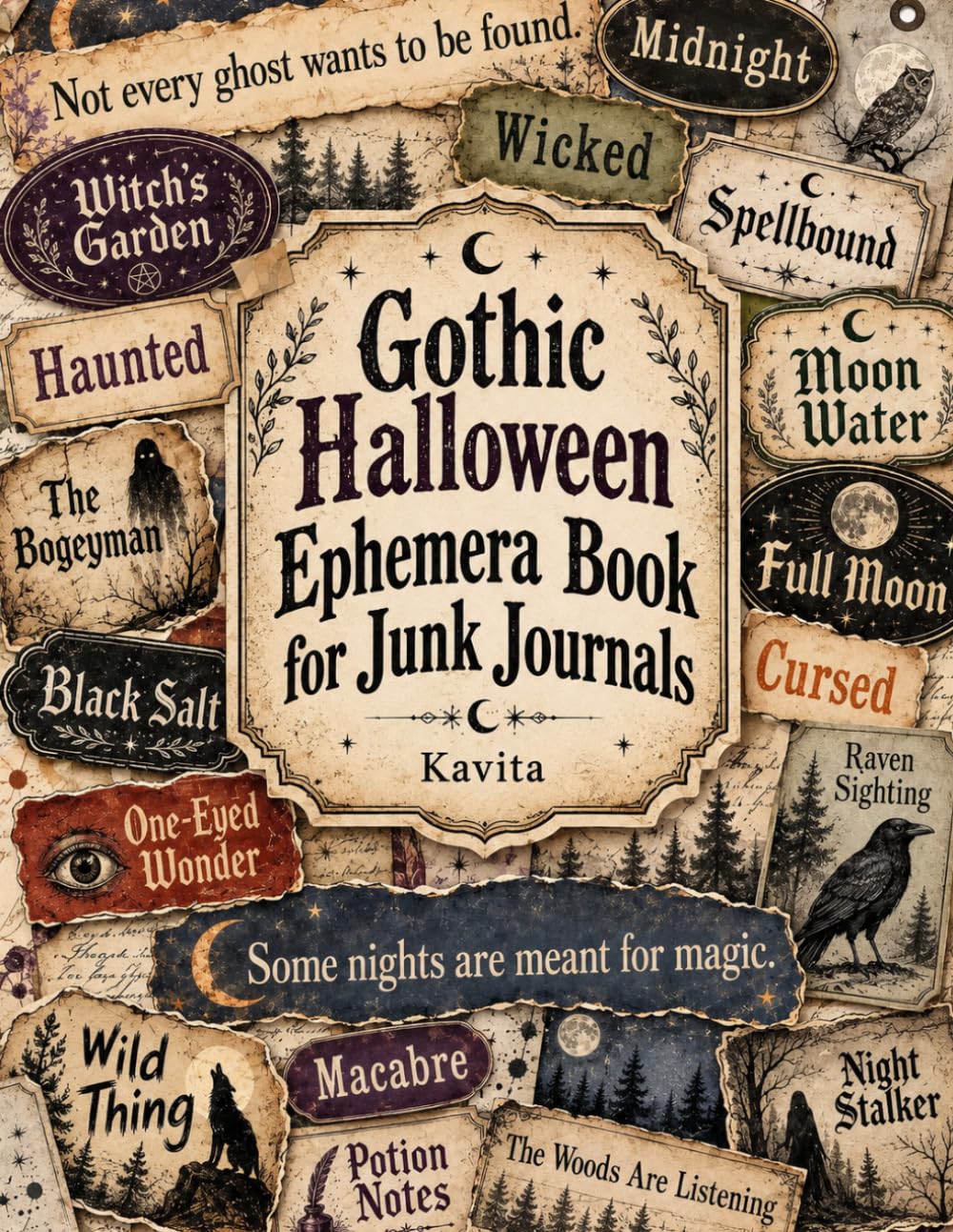 ler totalmente Gothic Halloween Ephemera Book for Junk Journals: 300+ Victorian Haunted Manor and Witchcraft Cutouts for Scrapbooking, Collage and Paper Crafts