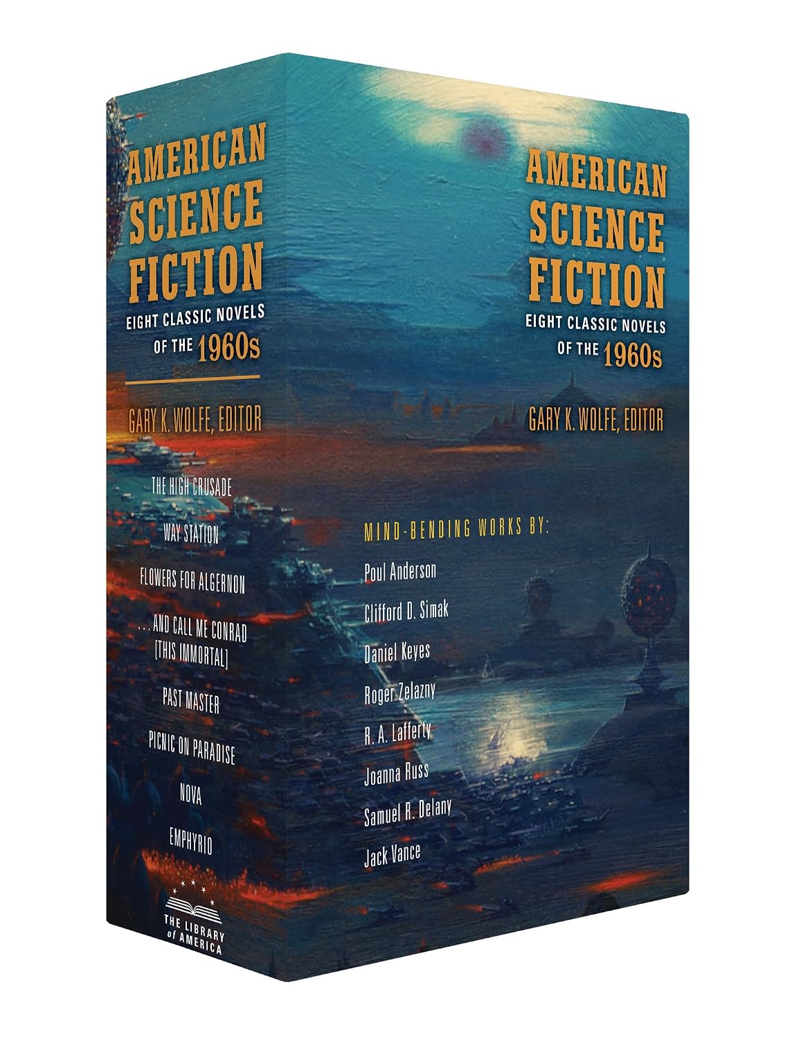 American Science Fiction: Eight Classic Novels of the 1960s 2c Box Set: The High Crusade / Way Station / Flowers for Algernon / ... and Call Me Conrad ... Master / Picnic on Paradise / Nova / Emphyrio