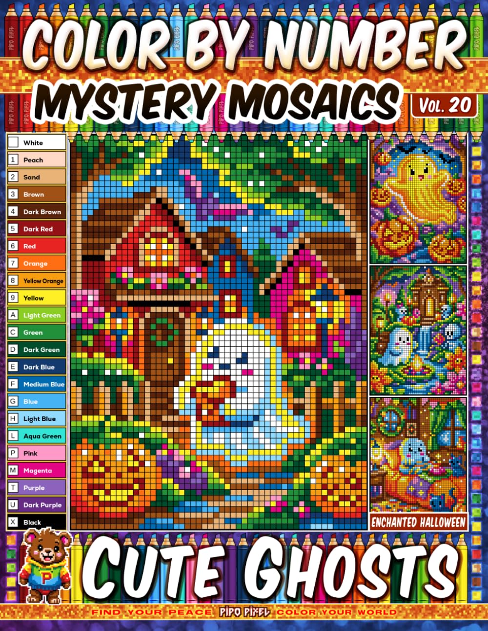 Color by Number - Cute Ghosts - Mystery Mosaic Coloring Book - Vol. 20: 20 Pixel Art Designs - Adorable Ghost Friends For Relaxing Fun (Premium Print: Mystery Mosaic) baixar o livro de graça
