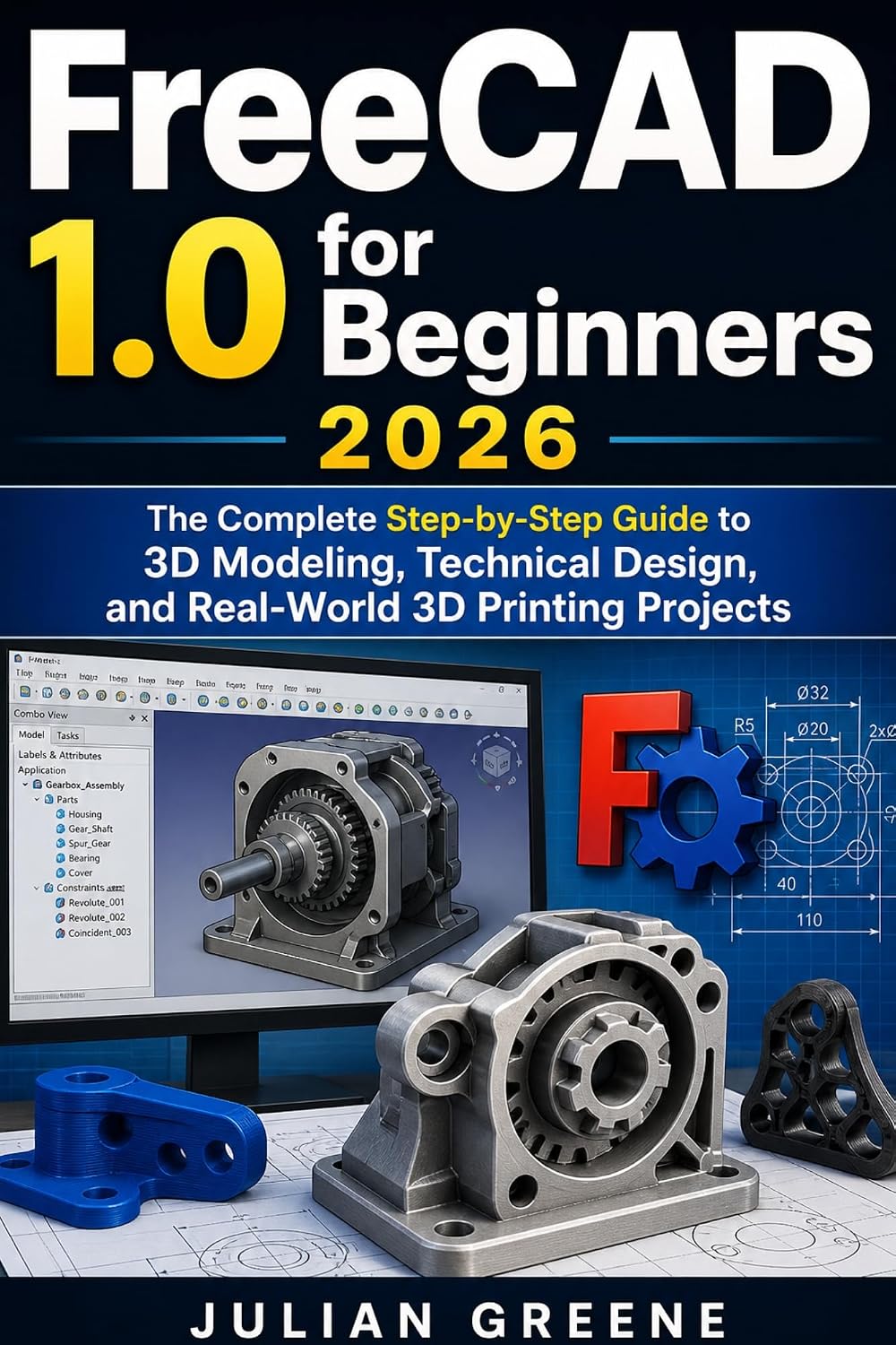 FreeCAD 1.0 for Beginners 2026: The Complete Step-by-Step Guide to 3D Modeling, Technical Design, and Real-World 3D Printing Projects (English Edition) baixar o livro de graça