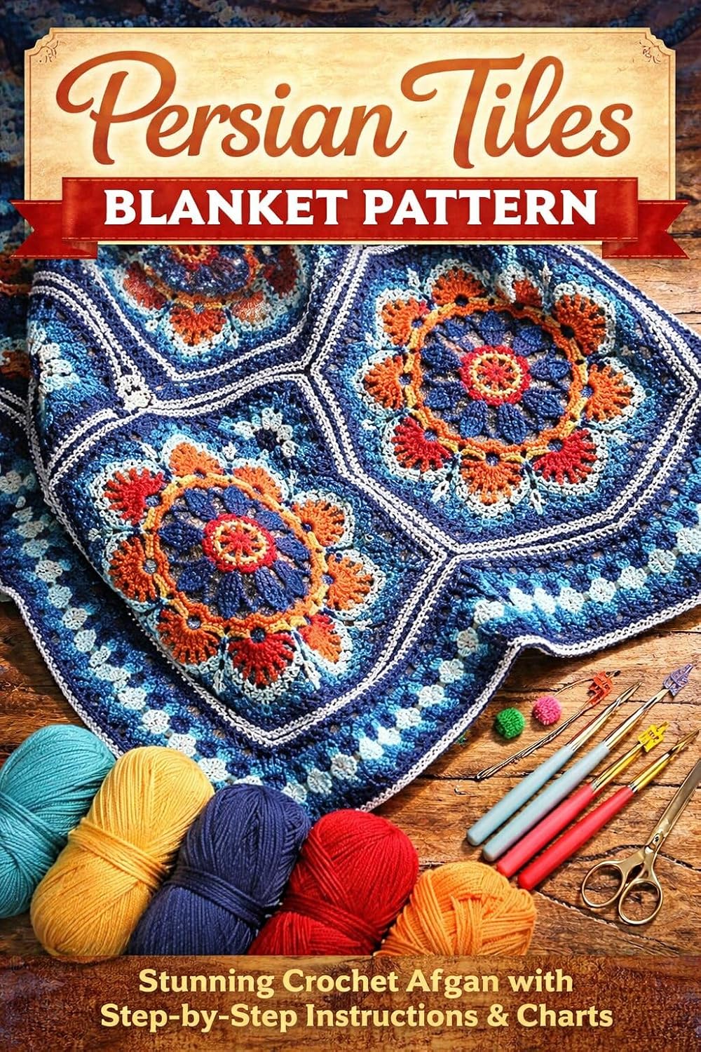 ler totalmente Persian Tiles Blanket Pattern: Crochet Afghan with Step-by-Step Instructions, Charts & Colorful Motif Designs: Create a Stunning Geometric Crochet Blanket... Guidance for Beginners (English Edition)