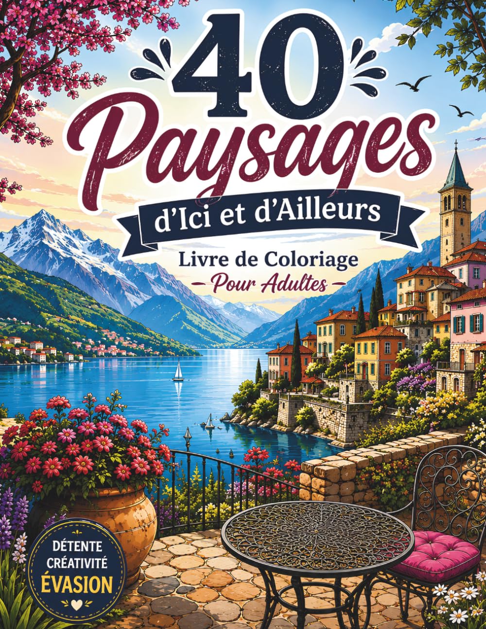ler totalmente Paysages d’Ici et d’Ailleurs: Livre de Coloriage pour Adultes – 40 Paysages du Monde à Colorier: Villages, Montagnes, Lacs, Jardins, Côtes et... Évasion & Anti-Stress (French Edition)