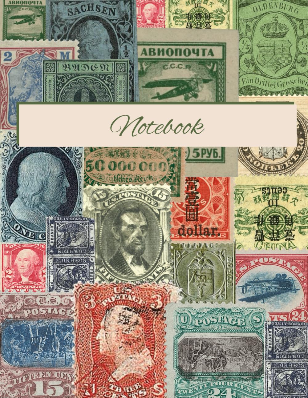 ler totalmente Notebook: Vintage Stamp Collection Classic Notebook with 120 Lined Pages