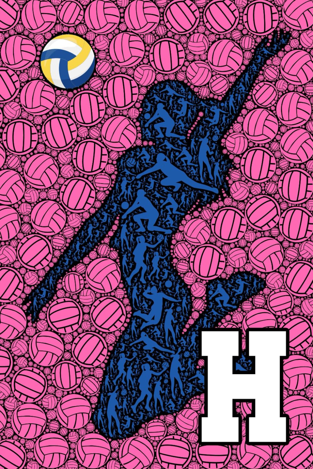 ler totalmente H: Letter "H" Initial Women's Volleyball Player Personalized Name Monogram Notebook Gift - Girls Pink Ball College-Ruled Personal Journal, Writing Pad, or Diary for Sports Fans - 110 Pages, 6x9