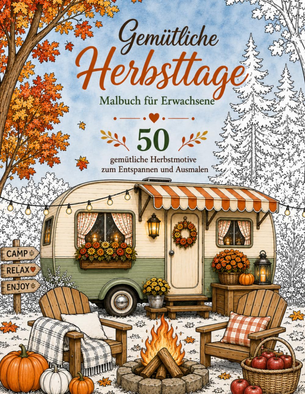 capítulo por capítulo baixar Gemütliche Herbsttage – Malbuch für Erwachsene: 50 gemütliche Herbstmotive zum Entspannen und Ausmalen (German Edition)