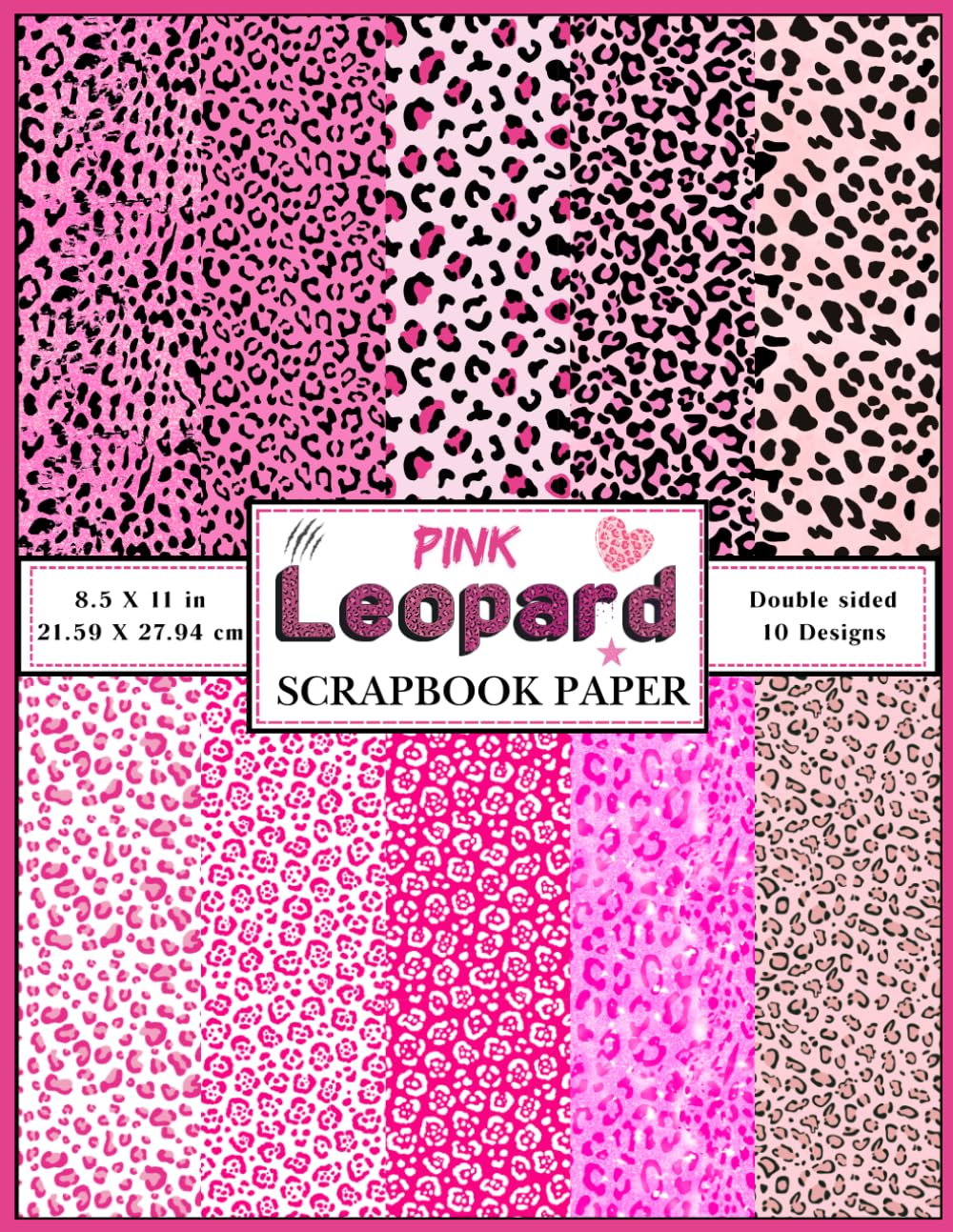 ler totalmente Pink Leopard Print Scrapbook Paper: Playful sided pink colored leopard animal patterned craft paper for scrapbooking,, junk Journals, card making, collage, decoupage, crafts and DIY projects
