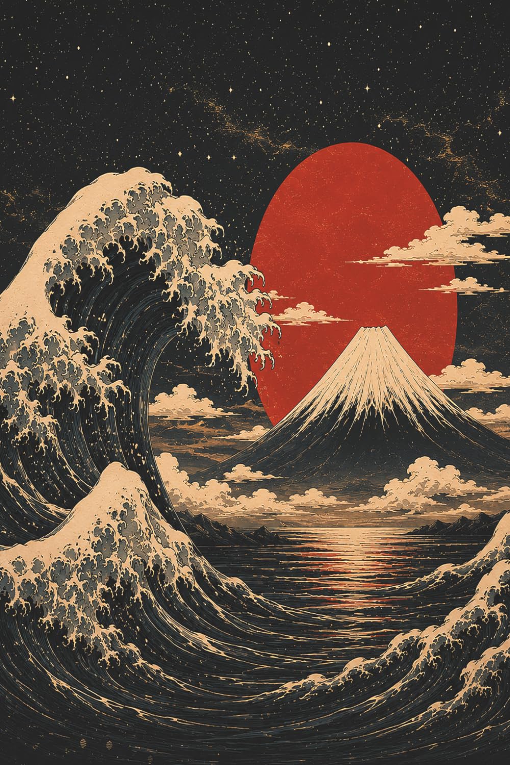 ler totalmente Japanese Great Wave Notebook: Lined Journal Featuring Mount Fuji and Traditional Ukiyo-e Inspired Art | 100 Pages | 6 x 9 Inches