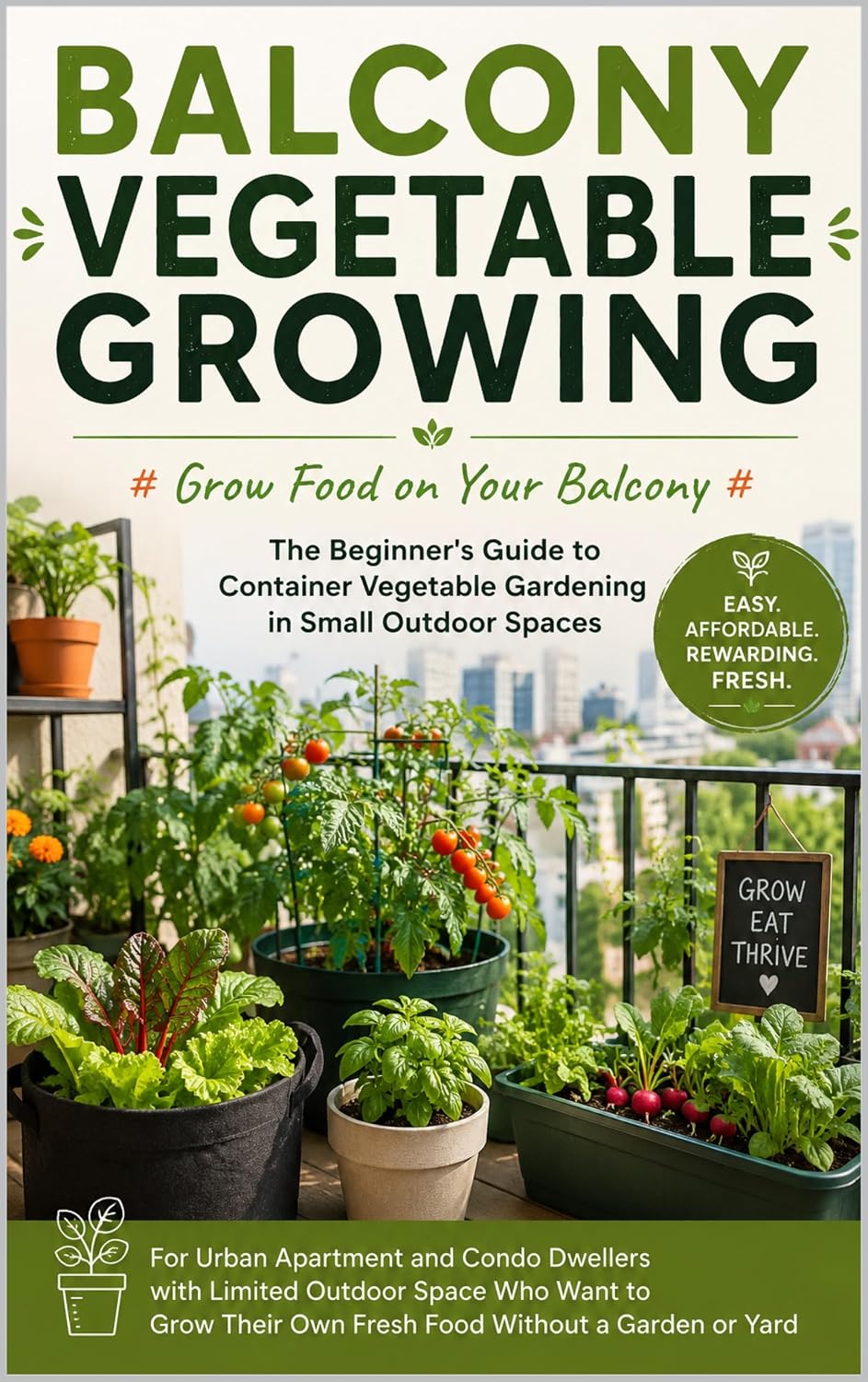 ler totalmente Grow Food on Your Balcony: The Beginner's Guide to Container Vegetable Gardening in Small Outdoor Spaces (English Edition)