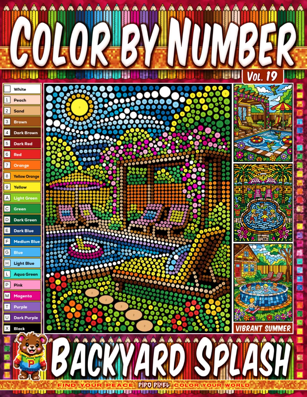 Color by Number Vol. 19 - Backyard Splash: Vibrant Summer Edition - 20 Pages in Diverse Art Styles - Relaxing Pool Fun And Cool Water Play (Premium Print: Diverse Art Styles) baixar o livro de graça