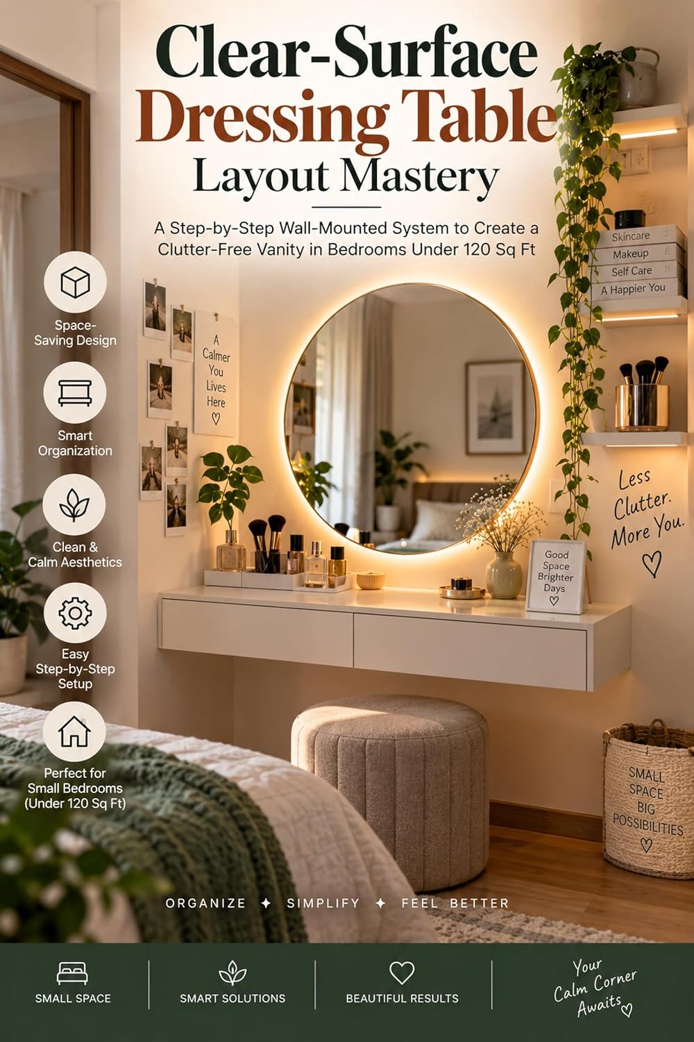 Clear-Surface Dressing Table Layout Mastery: A Step-by-Step Wall-Mounted System to Create a Clutter-Free Vanity in Bedrooms Under 120 Sq Ft (30 Day Spaces:... Home, Transform Your Mind) (English Edition) baixar livro de graça