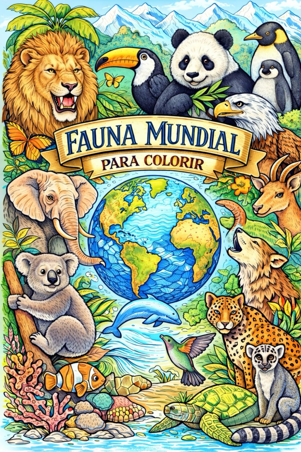 FAUNA MUNDIAL PARA COLORIR: Uma viagem pela fauna mundial para colorir e relaxar (Portuguese Edition) baixar o livro de graça