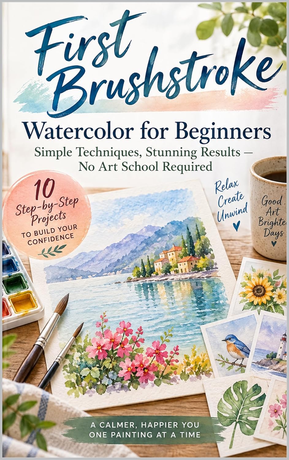 ler totalmente First Brushstroke: Watercolor for Beginners: Simple Techniques, Stunning Results — No Art School Required (English Edition)