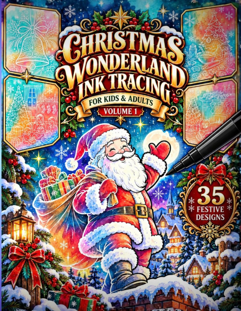 Christmas Wonderland Ink Tracing Book Volume 1: 35 Magical Christmas Scenes to Trace and Reveal: Santa, Gingerbread Houses, Snowy Villages, and Cozy... Lines to Step Into a Christmas Wonderland baixar livro de graça