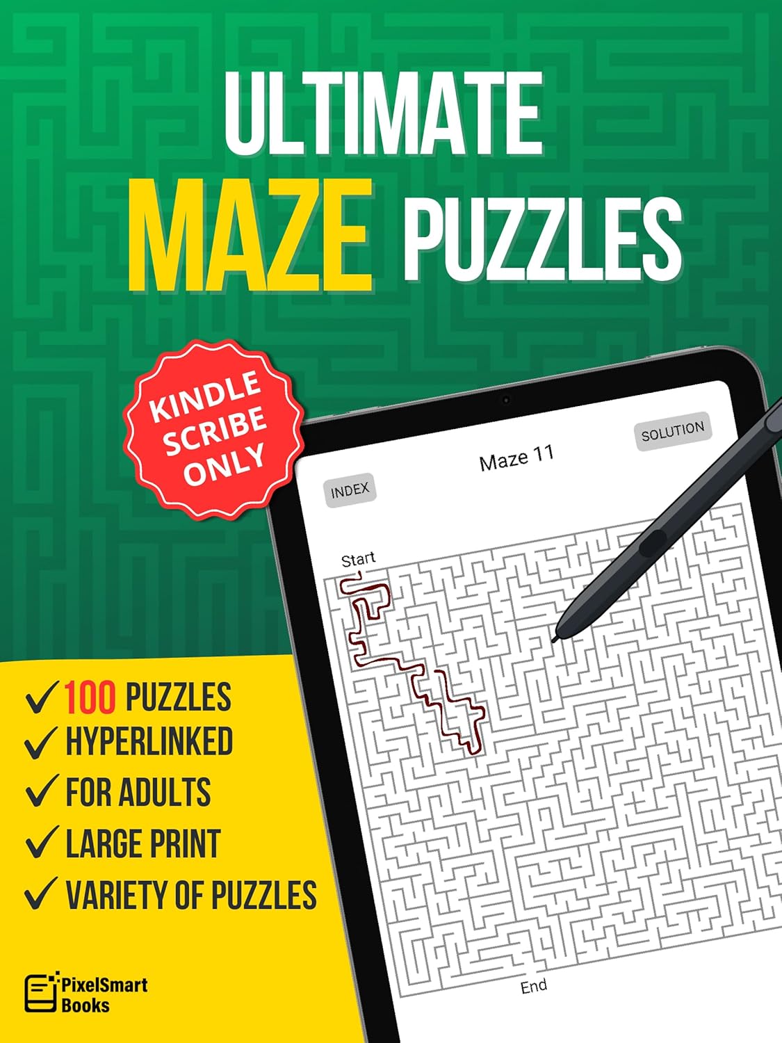 Ultimate Maze Puzzles (Kindle Scribe Only): 100 Hyperlinked Mazes in Varied Shapes, Easy to Hard, with Full Solutions— Just for Adults! (PixelSmart Puzzle Collection) (English Edition) baixar livro de graça