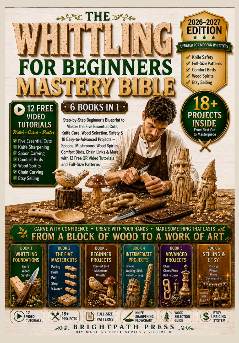 ler totalmente The Whittling for Beginners Mastery Bible [6 Books in 1]: Step-by-Step Beginner's Blueprint to Master the Five Essential Cuts, Knife Care, Wood Selection, Safety & 18 Easy-to-Advanced Projects - Spoon