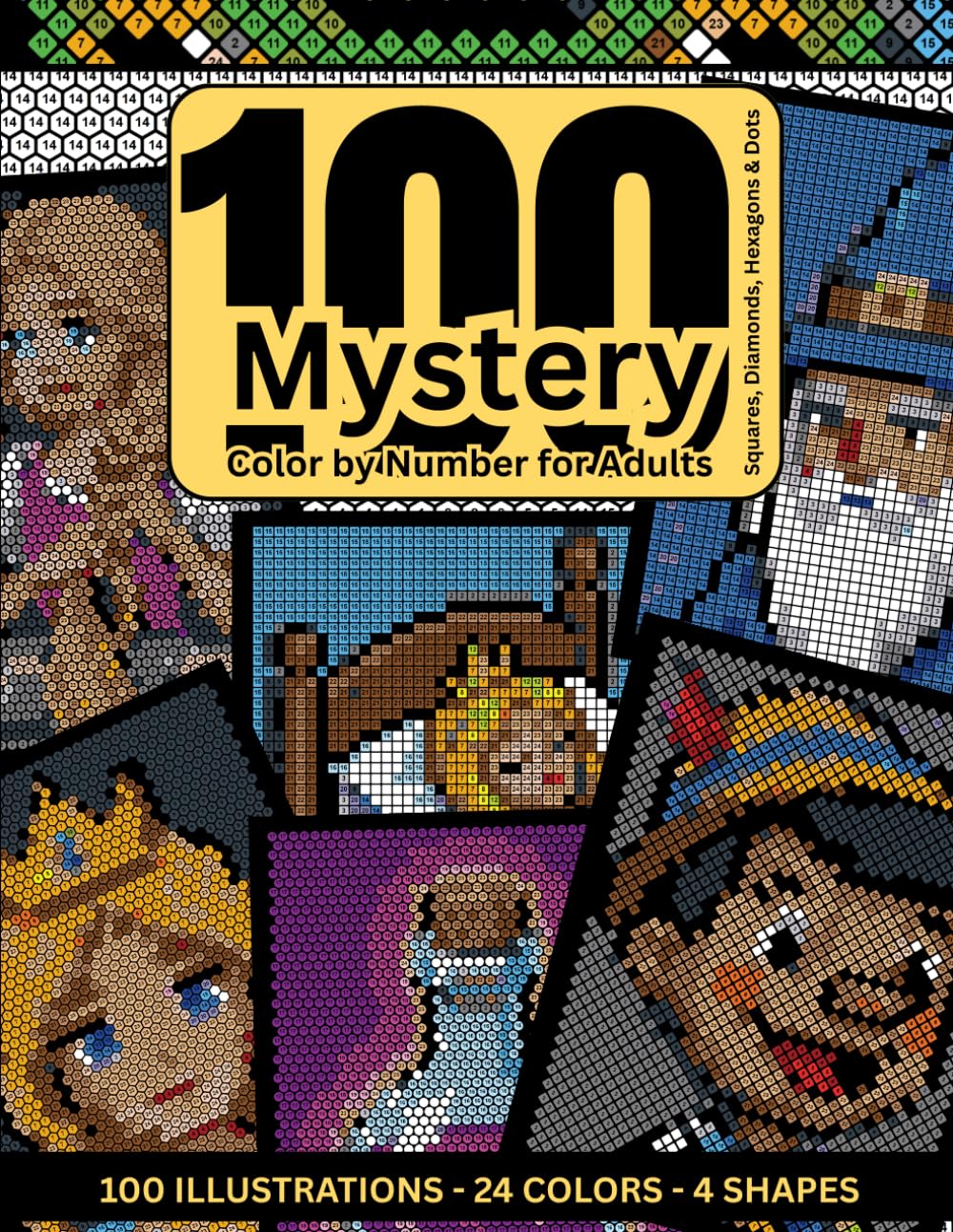 ler totalmente 100 Mystery Color by Number for Adults: Fairy Tales Hidden Image Coloring Book (Squares, Diamonds, Hexagons & Dots) for Relaxation & Stress Relief