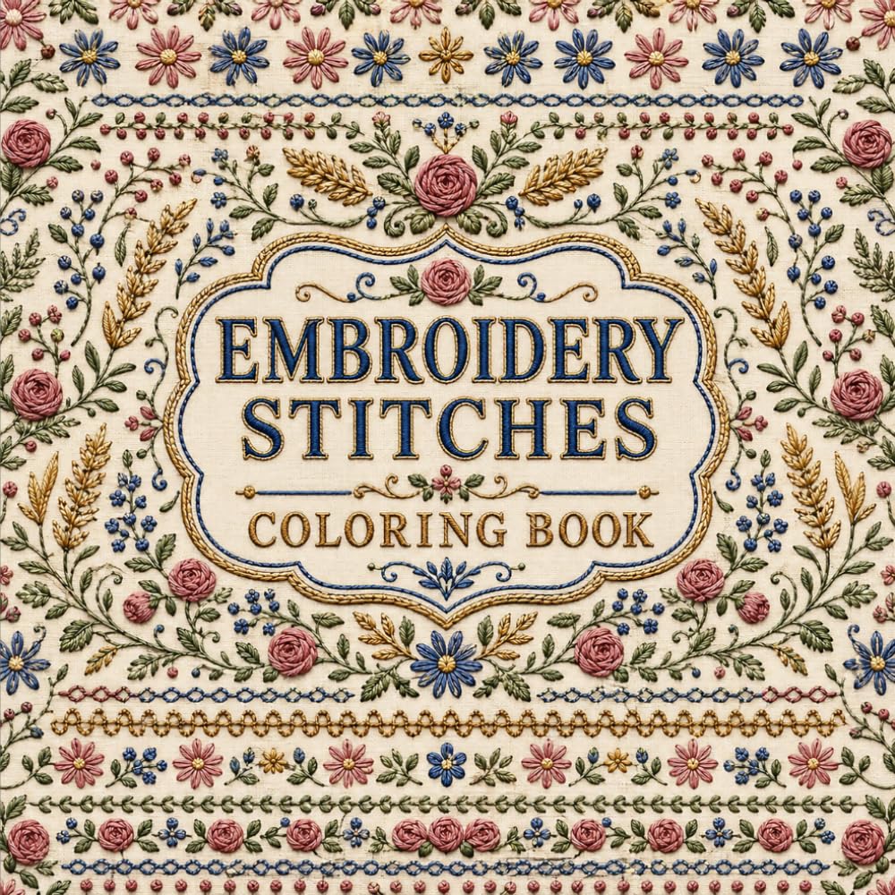 Embroidery Stitches Coloring Book: 40 Named Hand Stitches to Color, from Lazy Daisy and French Knot to Bullion and Spider Web Rose baixar o livro de graça