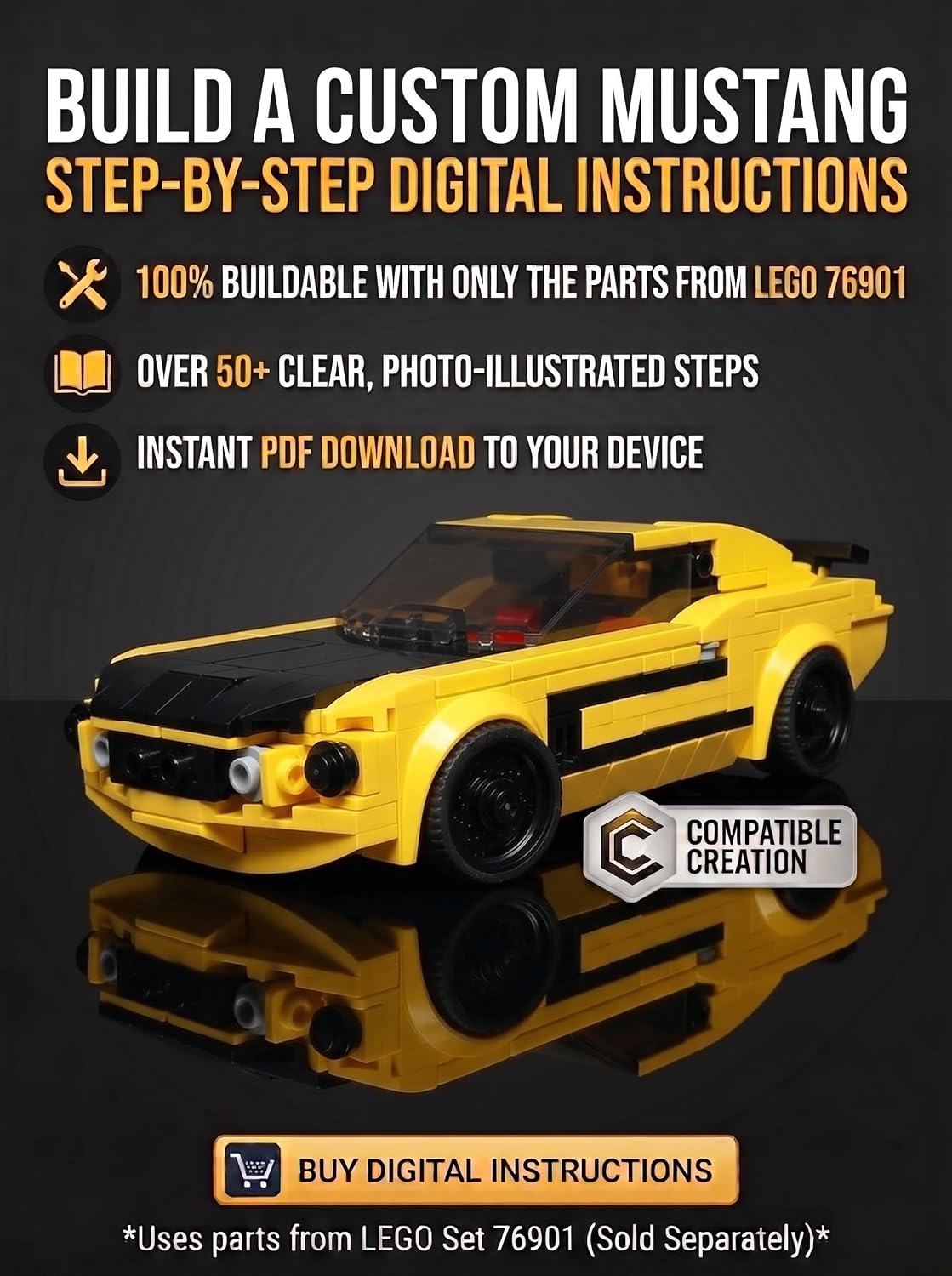 MOC - Yellow Muscle Boss Car: Alternative Build for 76901: Step-by-Step Building Instructions — Use Only the Bricks from Your Existing Yellow Sports Car... Life: 76901 Builds Series) (English Edition) baixar livro de graça
