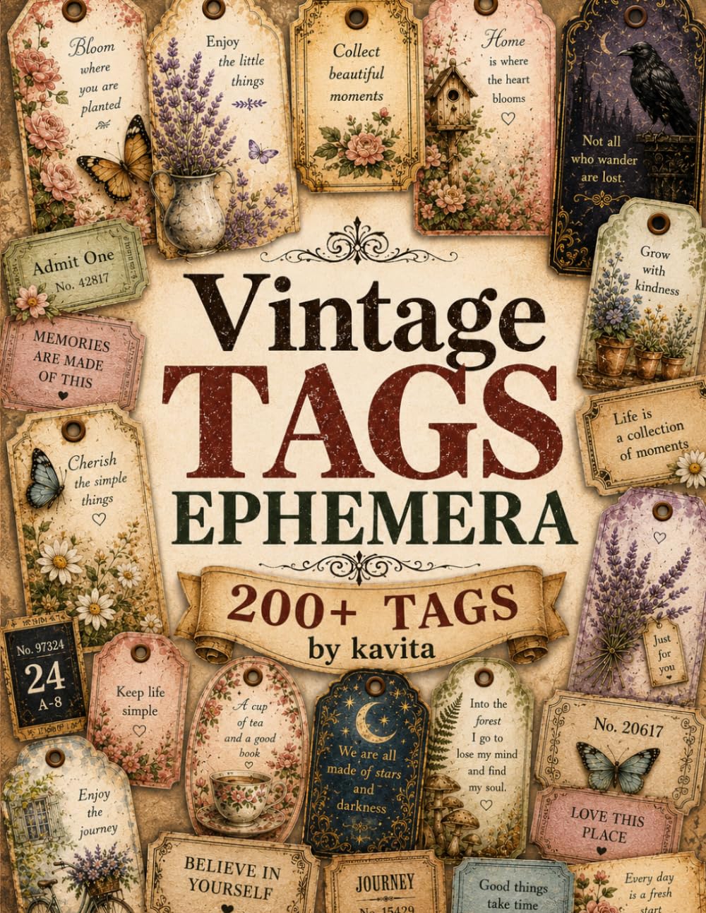 Vintage Tags Ephemera: 200+ Tag Cutouts Across 22 Creative Themes baixar livro de graça