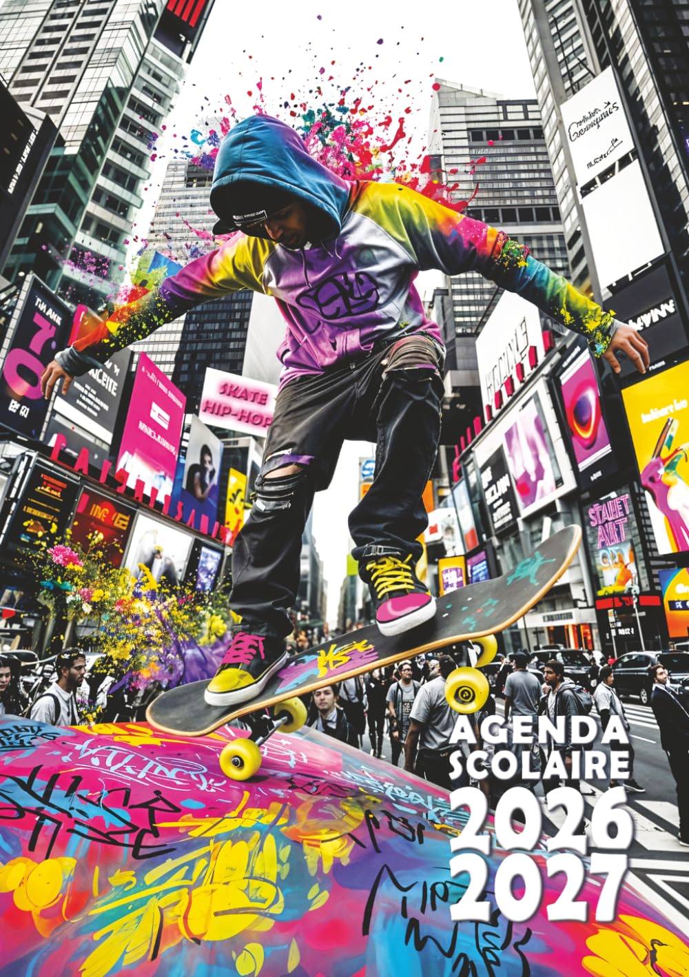 Agenda scolaire 2026 2027: Skateboard & hip-hop - Une page par jour en petit format 12x17 cm pour les élèves de CM1, CM2, collège et lycée fans de skate et de culture urbaine (French Edition) baixar o livro de graça