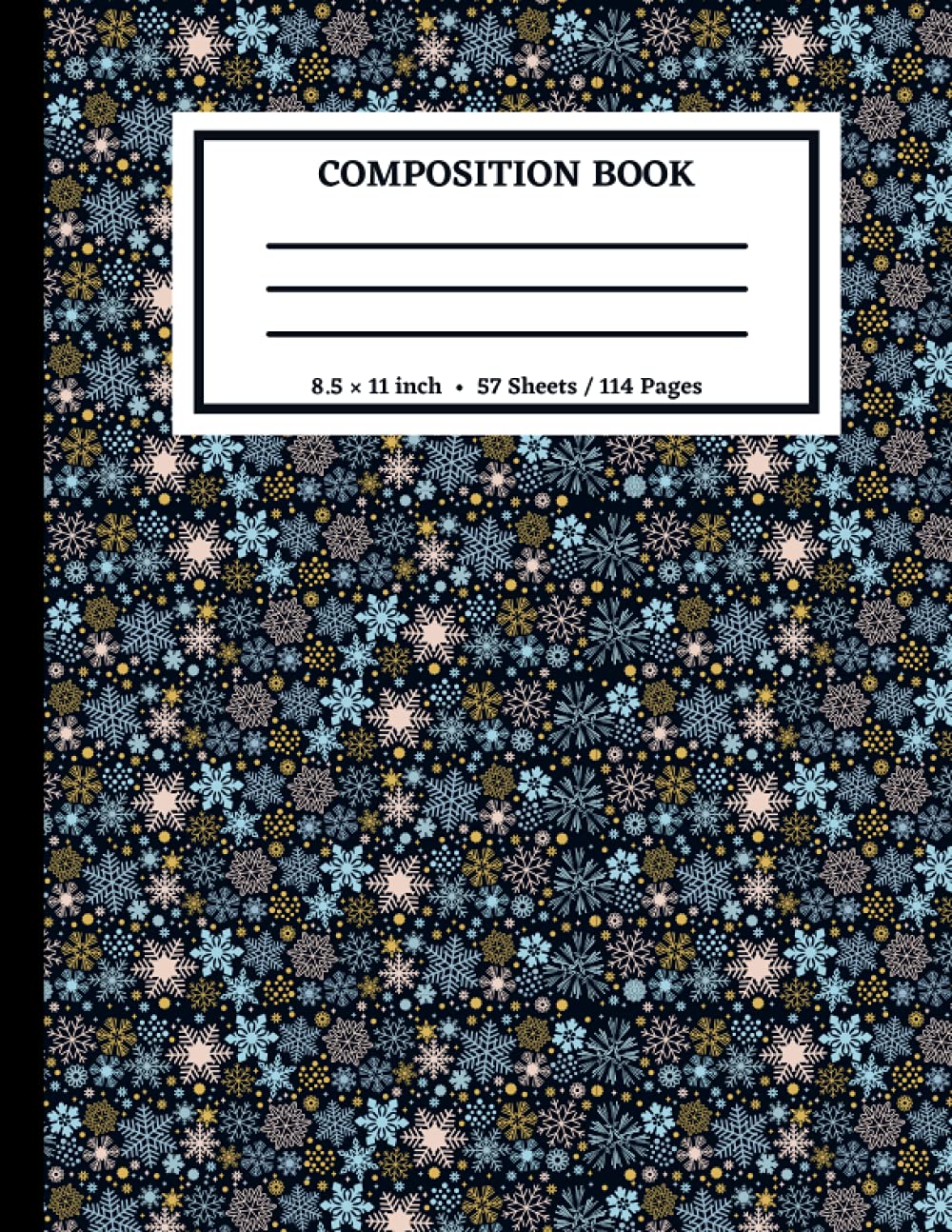 Composition Notebook: Wide Ruled Blue & Cream Christmas Snowflakes Notebook | Lined Journal baixar livro de graça
