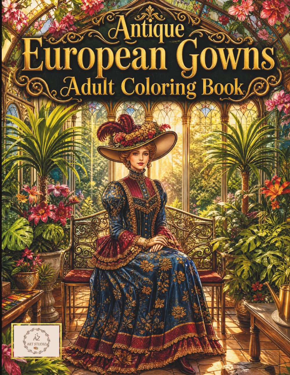 Antique European Gowns Adult Coloring Book: +50 Luxury Historical Fashion Coloring Pages of Baroque Court Dresses, Rococo Versailles Royalty & Regency... | Vintage Clean Line Art for Stress Relief baixar o livro de graça